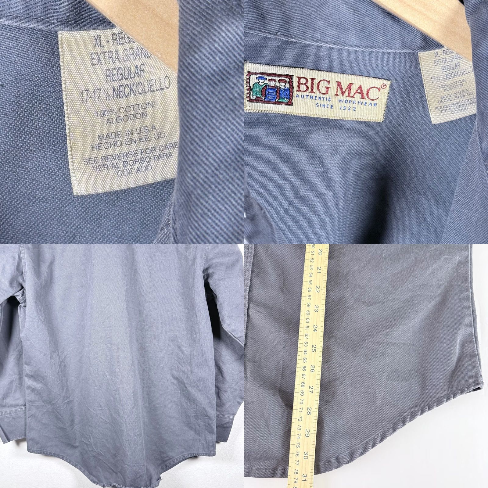 Vintage Vintage Big Mac Shirt Gray XL Men Western Pearl Snap Cowboy Rodeo USA Made Size US XL / EU 56 / 4 - 8 Thumbnail