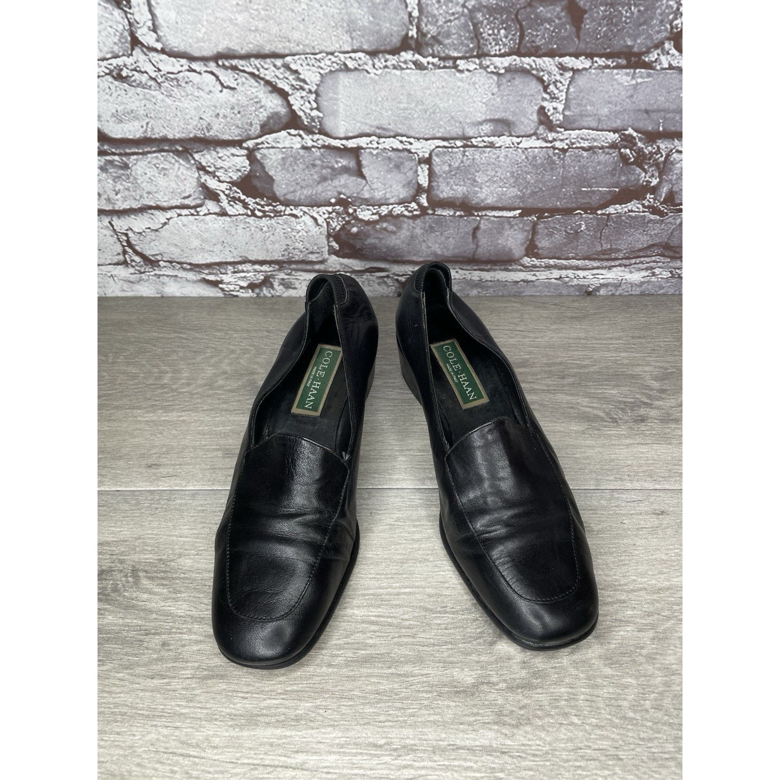 Cole Haan Cole Haan Black Leather Heel Italy Italian Loafers Shoes Wom Size US 8 / IT 38 - 14 Thumbnail