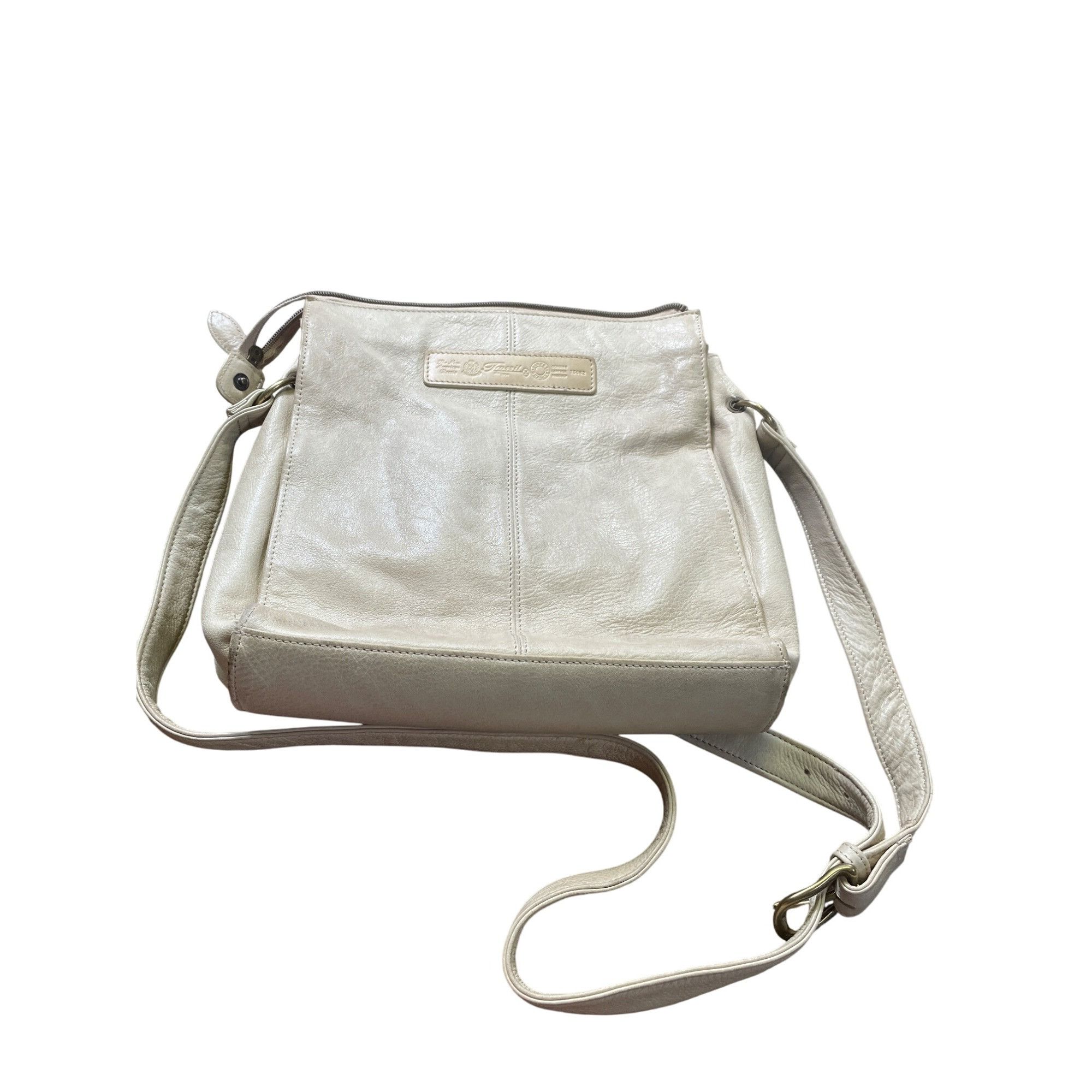 Fossil Fossil Womens Cream Leather vintage retro Crossbody Handbag Size ONE SIZE - 1 Thumbnail