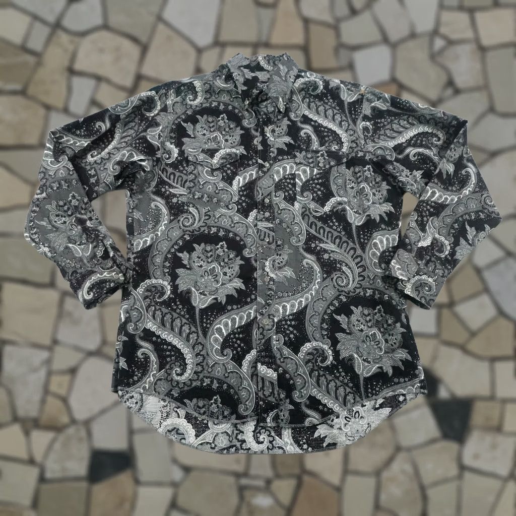 Wrangler VINTAGE Wrangler Shirt Men XL Black Gray Paisley Western Cowboy Cut X Long Tails Size US XL / EU 56 / 4 - 1 Thumbnail