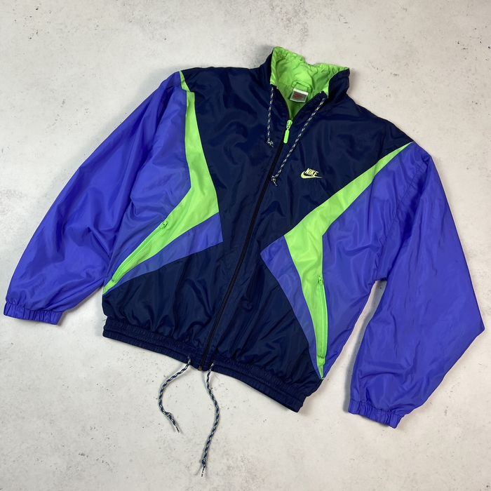 Nike 90s RARE VINTAGE Nike Colorful Nylon Track Top Light Jacket