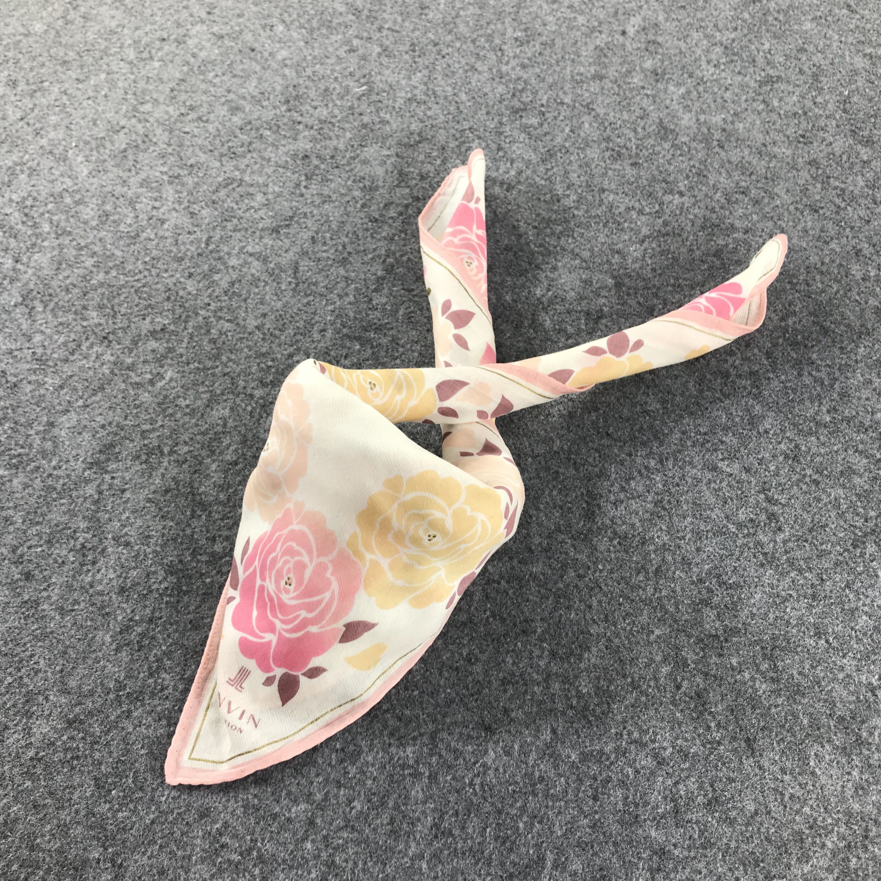 Lanvin × Vintage Lanvin Floral Handkerchief Neckerchief Bandana H263 Size ONE SIZE - 3 Thumbnail