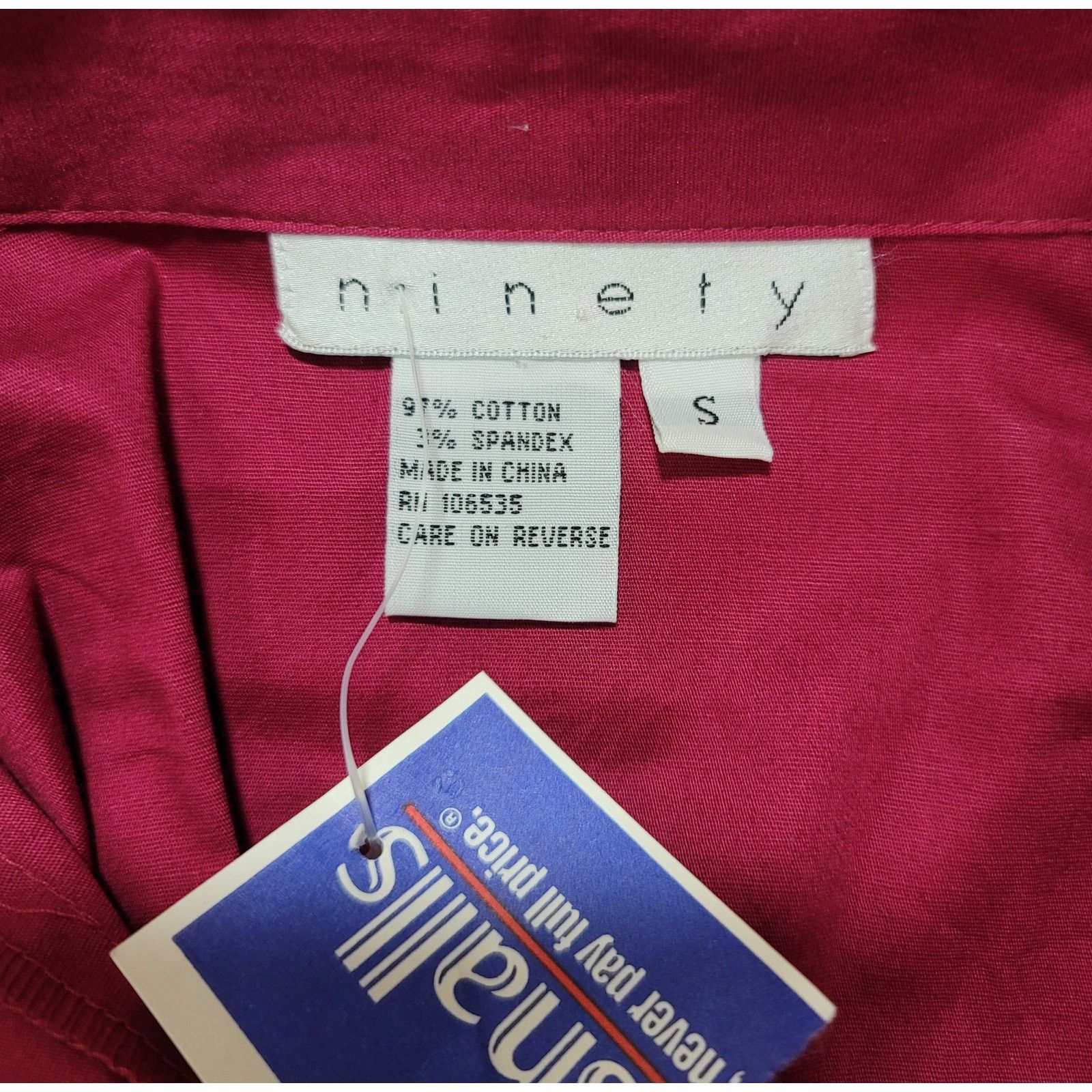 Other Ninety Burgundy Button Up Top Small Lightweight Soft NWT Size S / US 4 / IT 40 - 4 Thumbnail