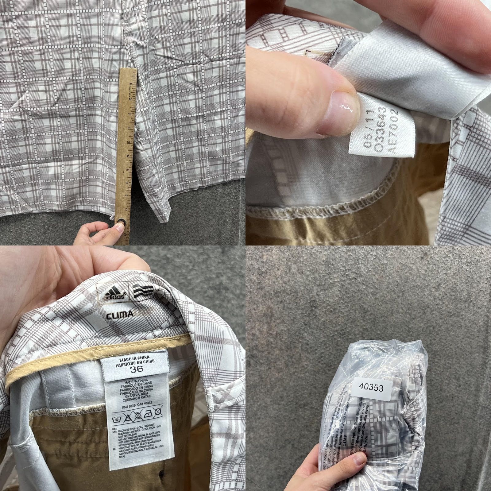 Adidas Adidas Shorts Mens 36 Gray Plaid Clima Golf Chino Microfiber Casual 11 Inseam Mens Prins? Size US 36 / EU 52 - 8 Thumbnail