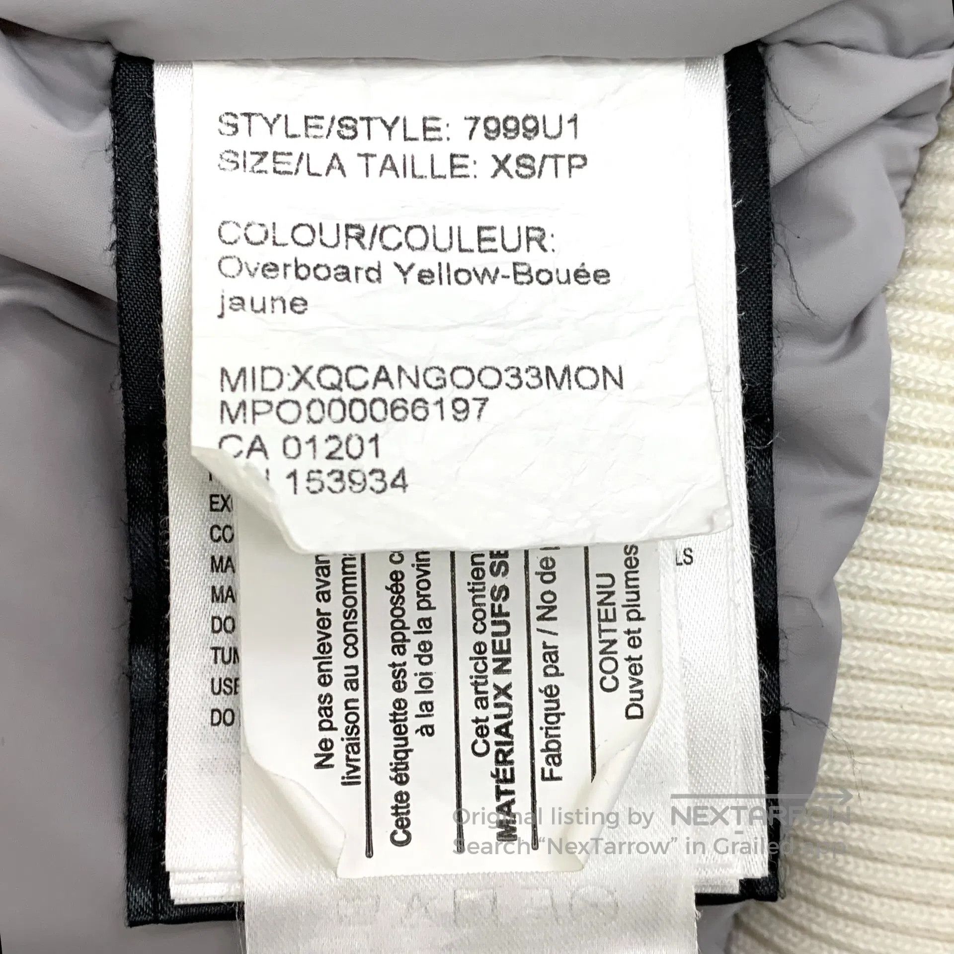 Canada Goose Canada Goose Yellow Logo Patch Hooded Long Sleeve Down Jac Size US XS / EU 42 / 0 - 7 Thumbnail