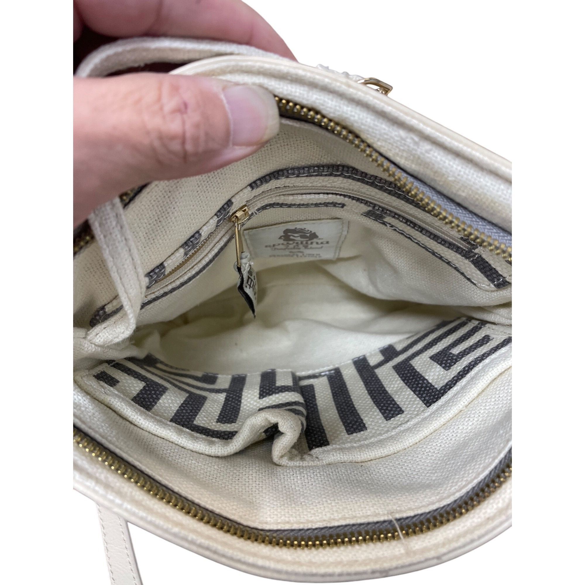 Other Spartina 449 womans cream gray leather linen crossbody handb Size ONE SIZE - 13 Thumbnail