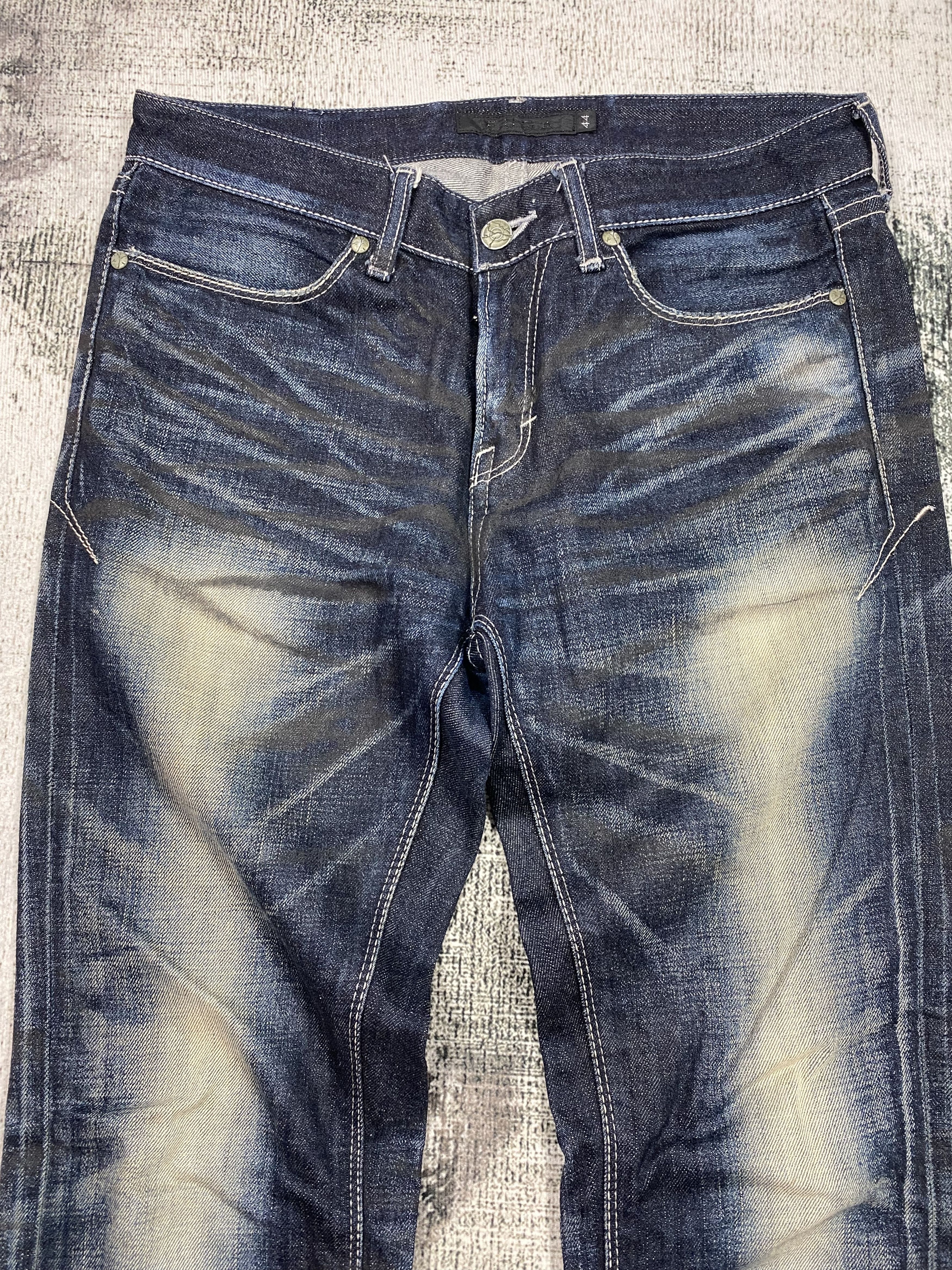 GOSTAR DE FUGA RARE🔥Japanese FUGA Faded Honeycomb Distressed Denim Size US 31 - 3 Thumbnail