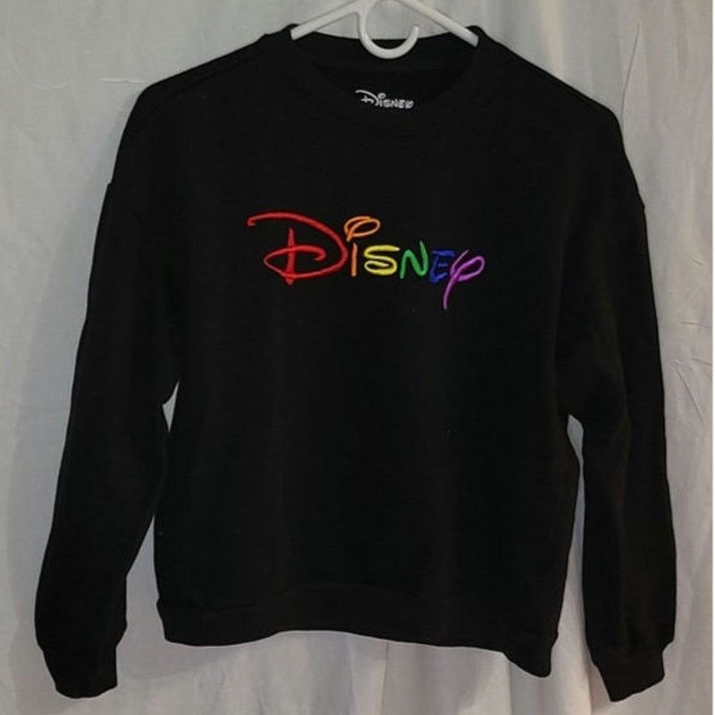 Disney Disney Rainbow Embroidered Logo Sweatshirt Black Size Small Size S / US 4 / IT 40 - 2 Thumbnail