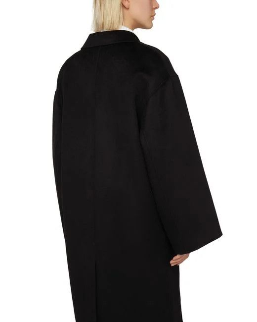 Loulou de Saison o1s22i1n1024 Long Wool Cashmere Coat in Black Size M / US 6-8 / IT 42-44 - 4 Thumbnail