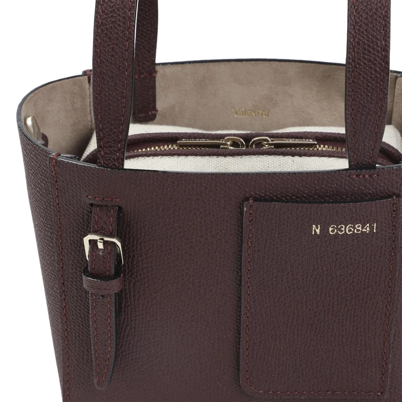 Valextra VALEXTRA Bucket Mini Amaranto Leather Top Handle Bag New Size ONE SIZE - 3 Thumbnail
