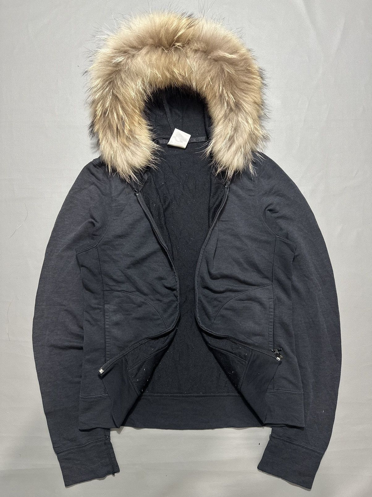 Isamu Katayama Backlash 2000s DRY BLACK HOODED PARKA FUR ZIP HOODIE LGB STYLE Size US S / EU 44-46 / 1 - 7 Thumbnail