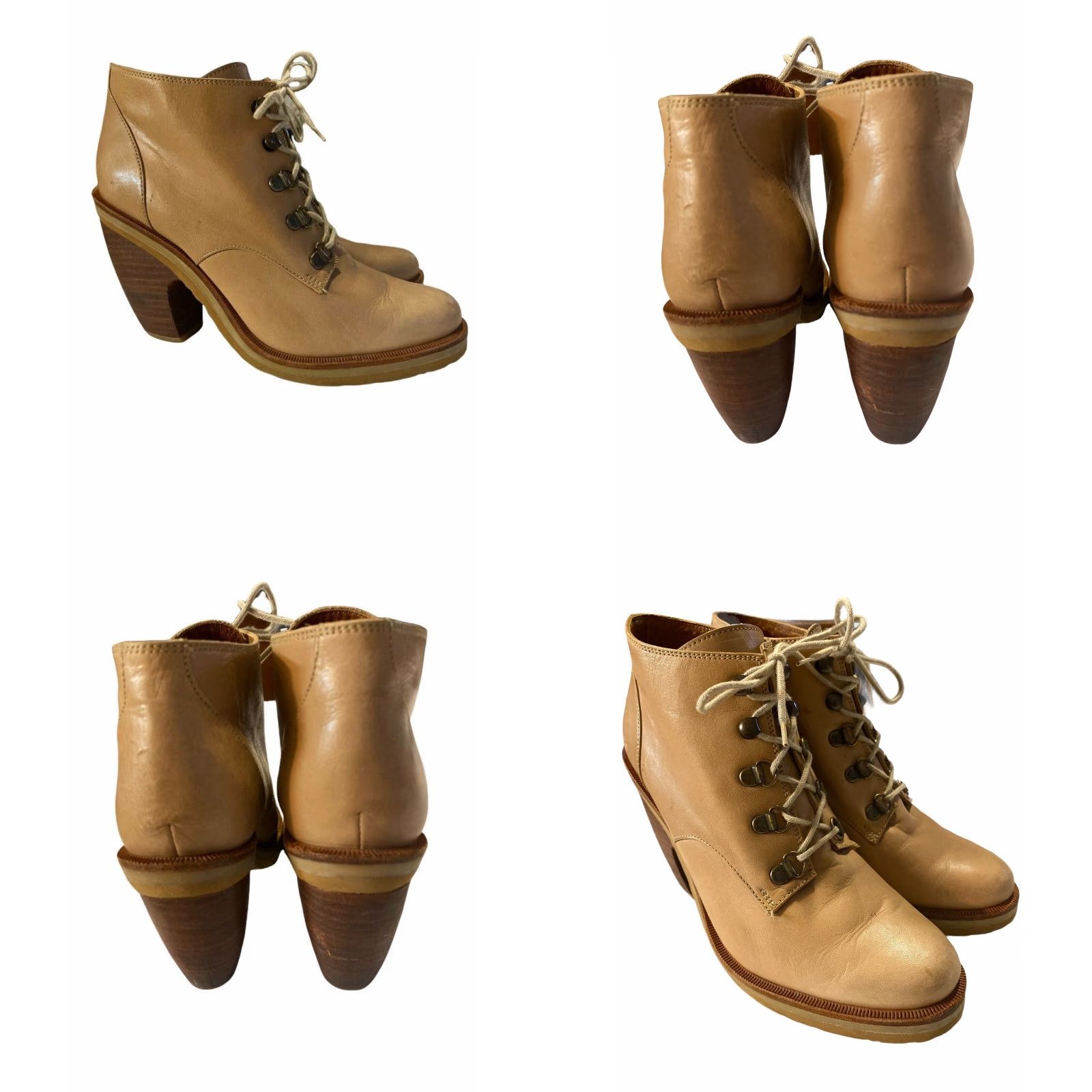 Rachel Comey Rachel Comey Boots Women Brown Leather Block Heel Lace Up Ankle Sz 7 Casual Mars Bootie Size US 7 / IT 37 - 8 Thumbnail