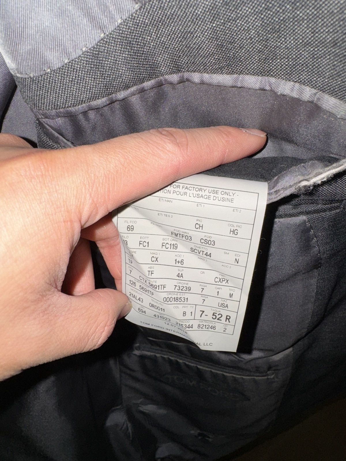 Tom Ford TOM FORD SUIT JACKET GREY Size 40S - 4 Thumbnail