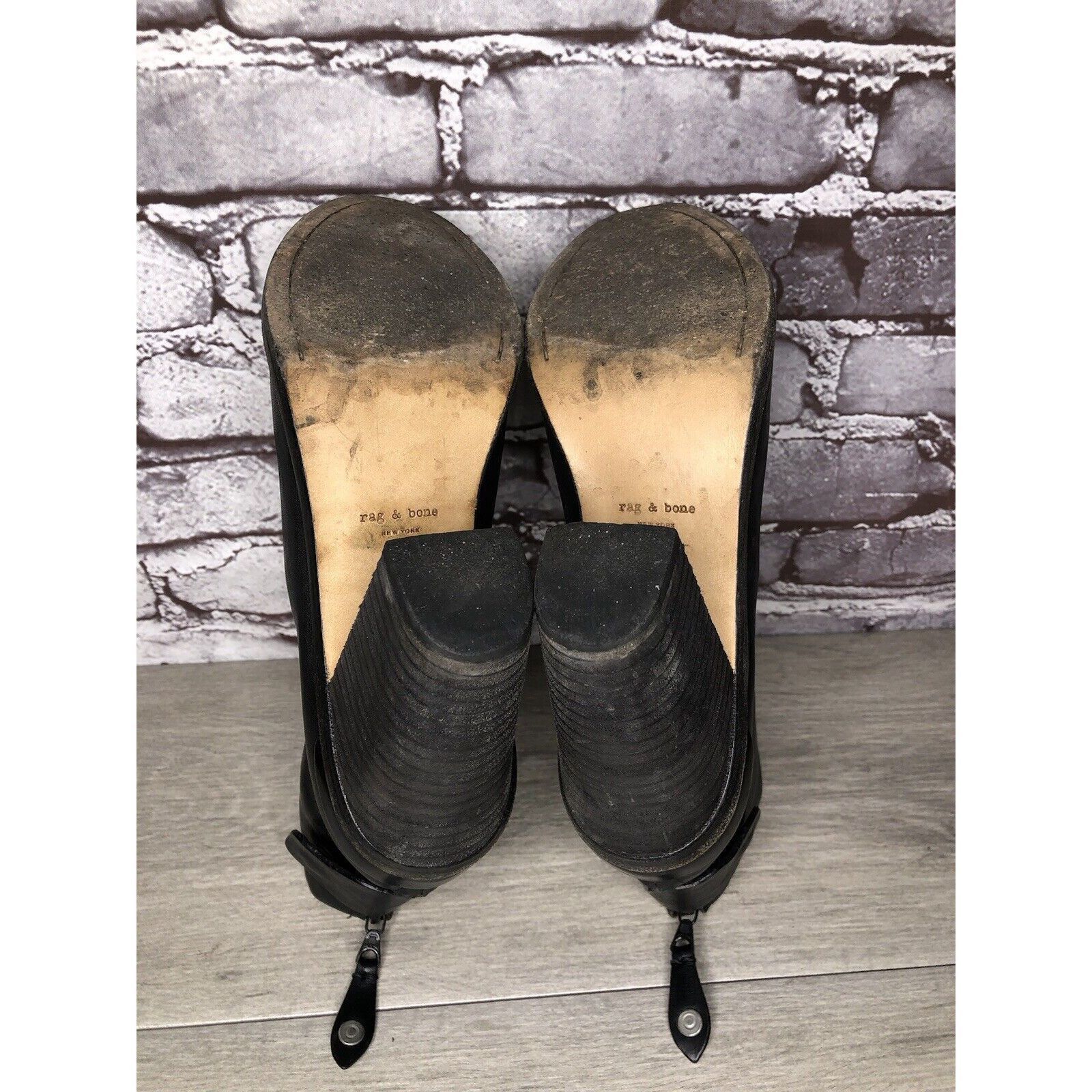 Rag & Bone Rag & Bone Black Leather Ankle Back Zip Heel Booties Women S Size US 9 / IT 39 - 17 Thumbnail