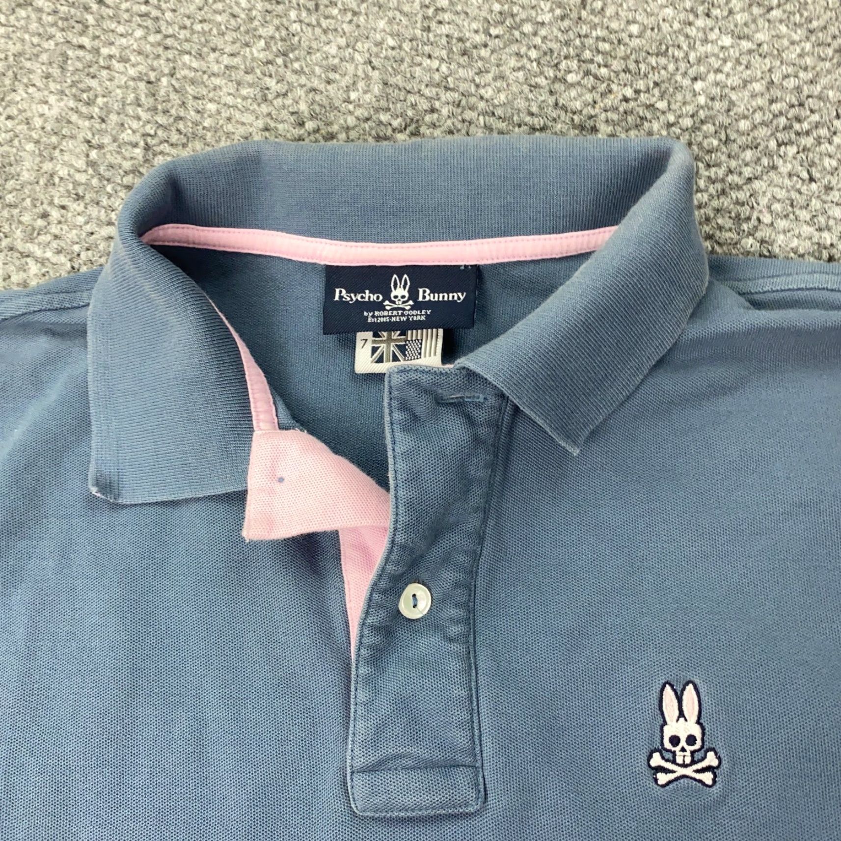 Psycho Bunny VINTAGE Psycho Bunny Polo Shirt Men Short Sleeve Blue Embroidered Cotton Casual 7 Size US M / EU 48-50 / 2 - 3 Thumbnail
