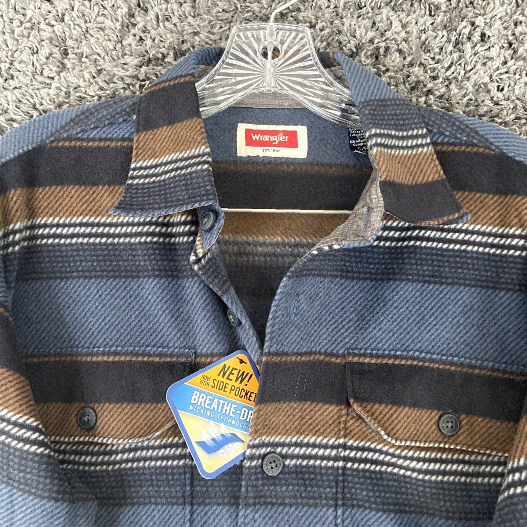 Wrangler Wrangler Men’s S Flannel Shirt Long Sleeve Blue Plaid Casual Adults Size US S / EU 44-46 / 1 - 5 Thumbnail