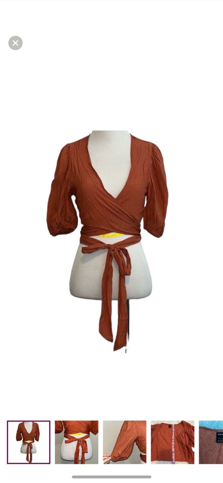 Shein Shein medium cropped wrap front blouse Size M / US 6-8 / IT 42-44 - 1 Thumbnail