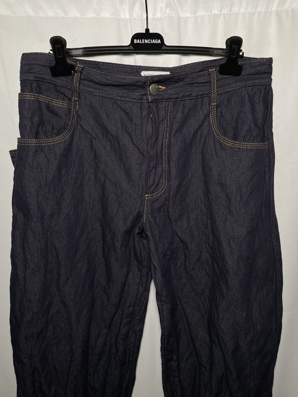 Bottega Veneta Bottega Veneta Indigo Crinkled Denim Jeans Size US 36 / EU 52 - 3 Thumbnail