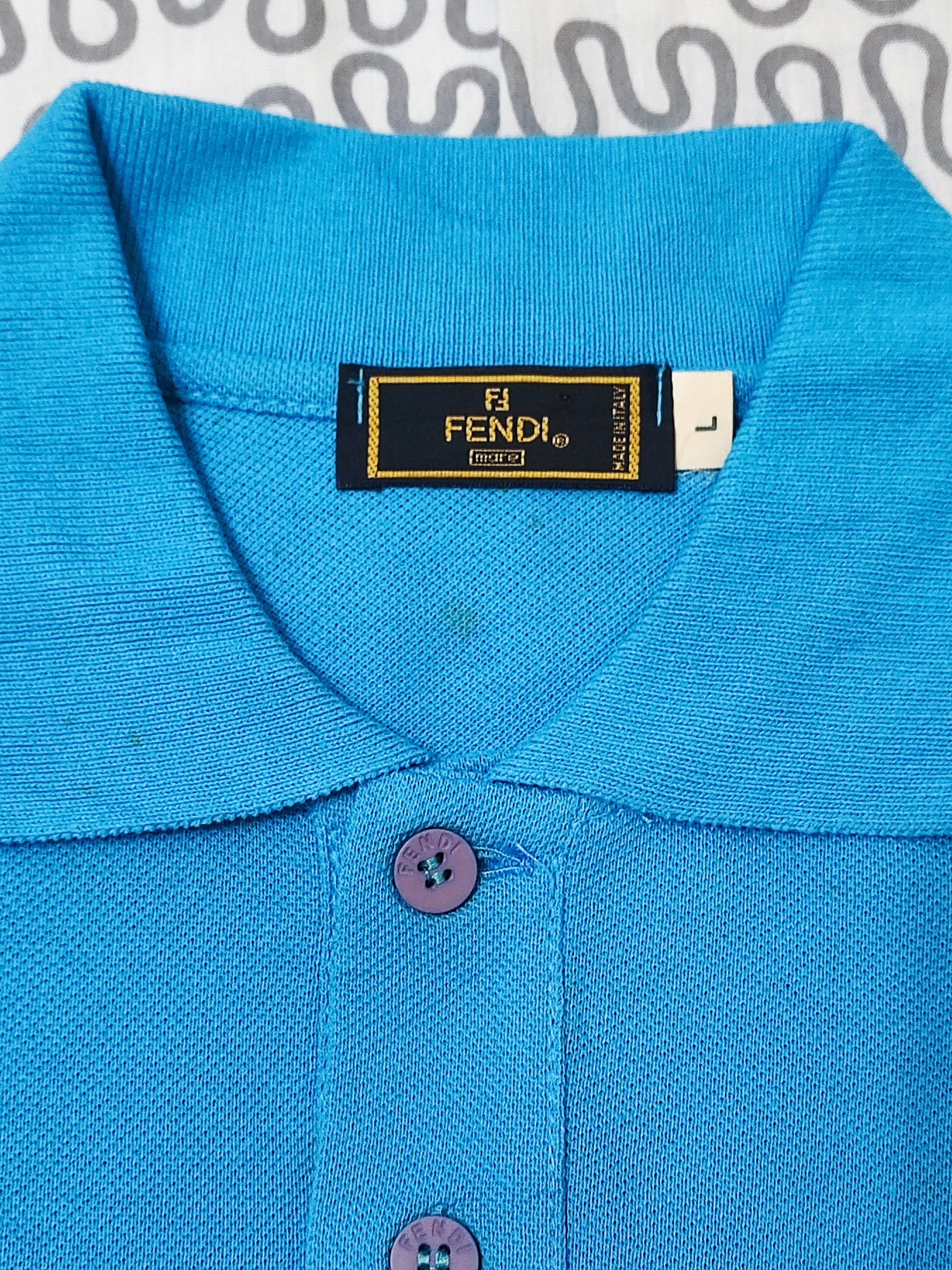 Designer × Fendi Vintage Fendi Embroidered Polo Shirt Size US L / EU 52-54 / 3 - 5 Thumbnail