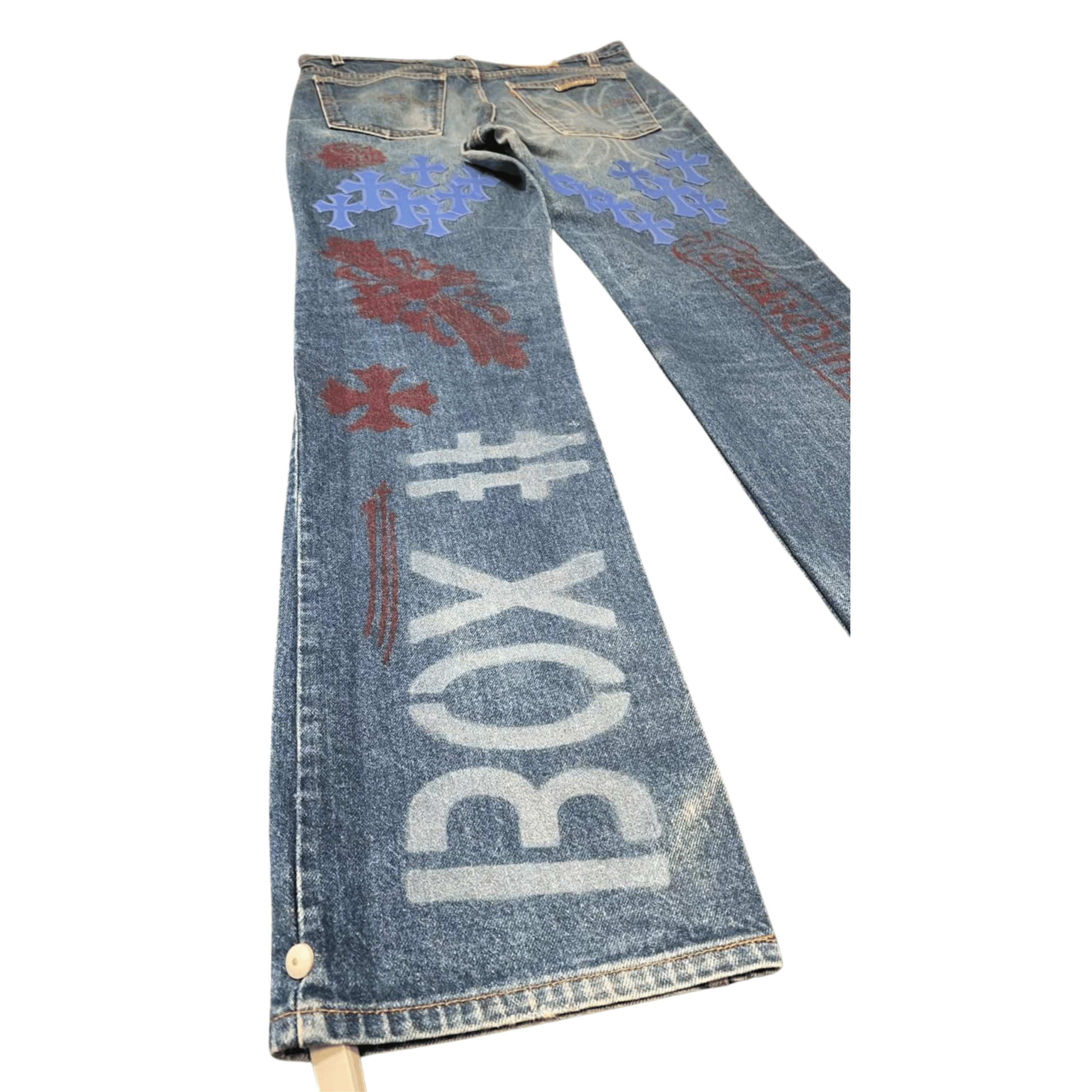 Chrome Hearts CHROME HEARTS Stencil Cross Patch Jeans Size US 33 - 5 Thumbnail