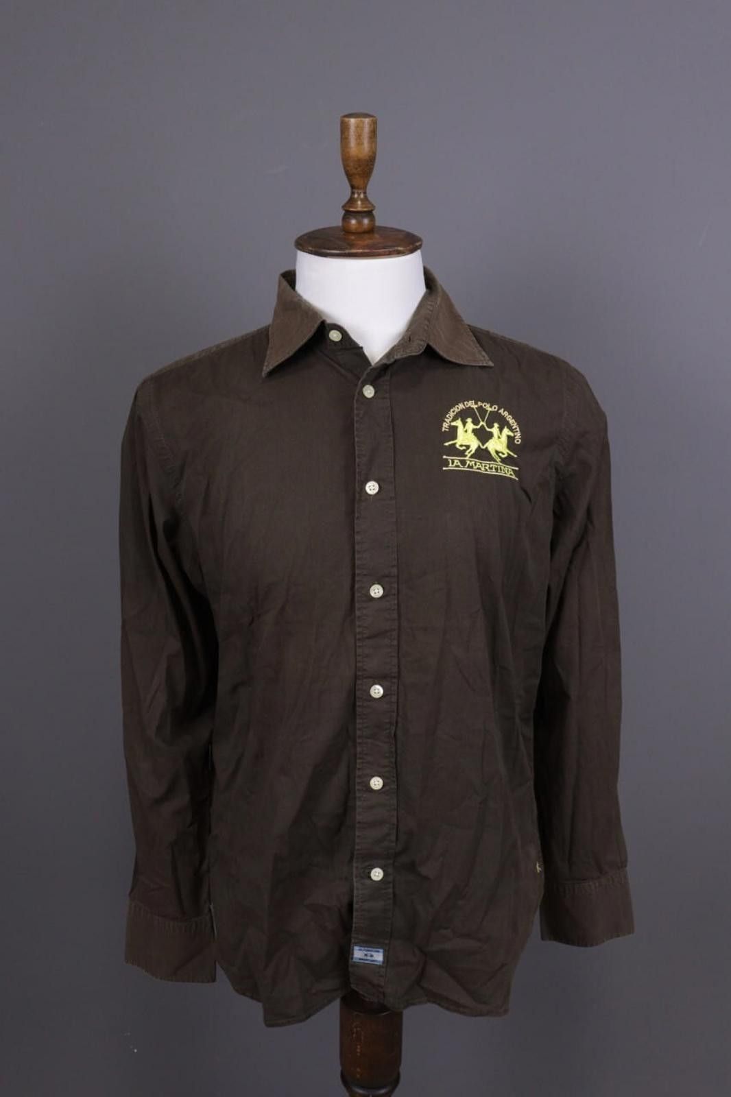 La Martina La Martina Buenos Aires Brown Button Down Shirt Size XL Size US XL / EU 56 / 4 - 1 Thumbnail