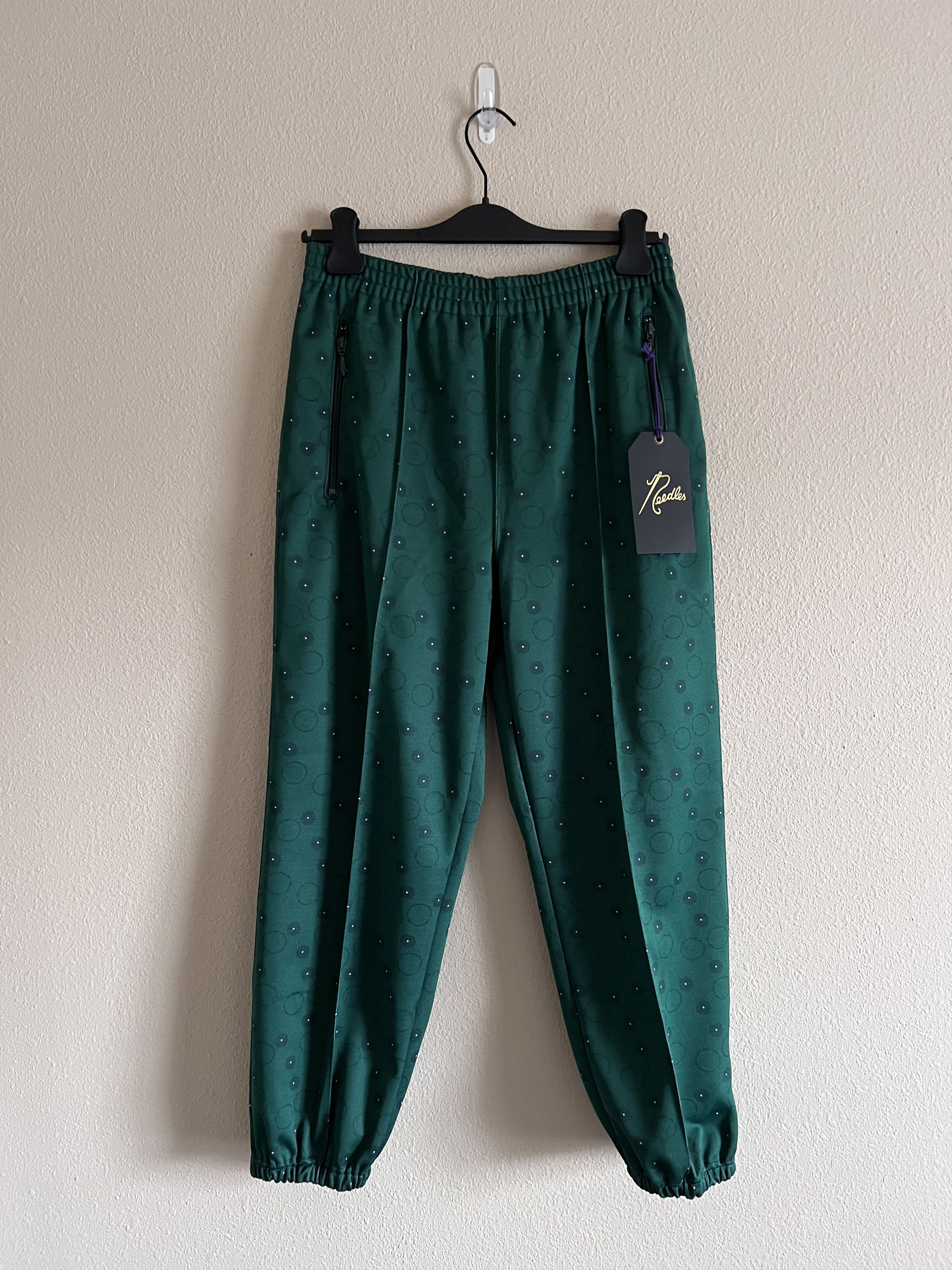 Needles Poly Jacquard Zipped Track Pants in Green
