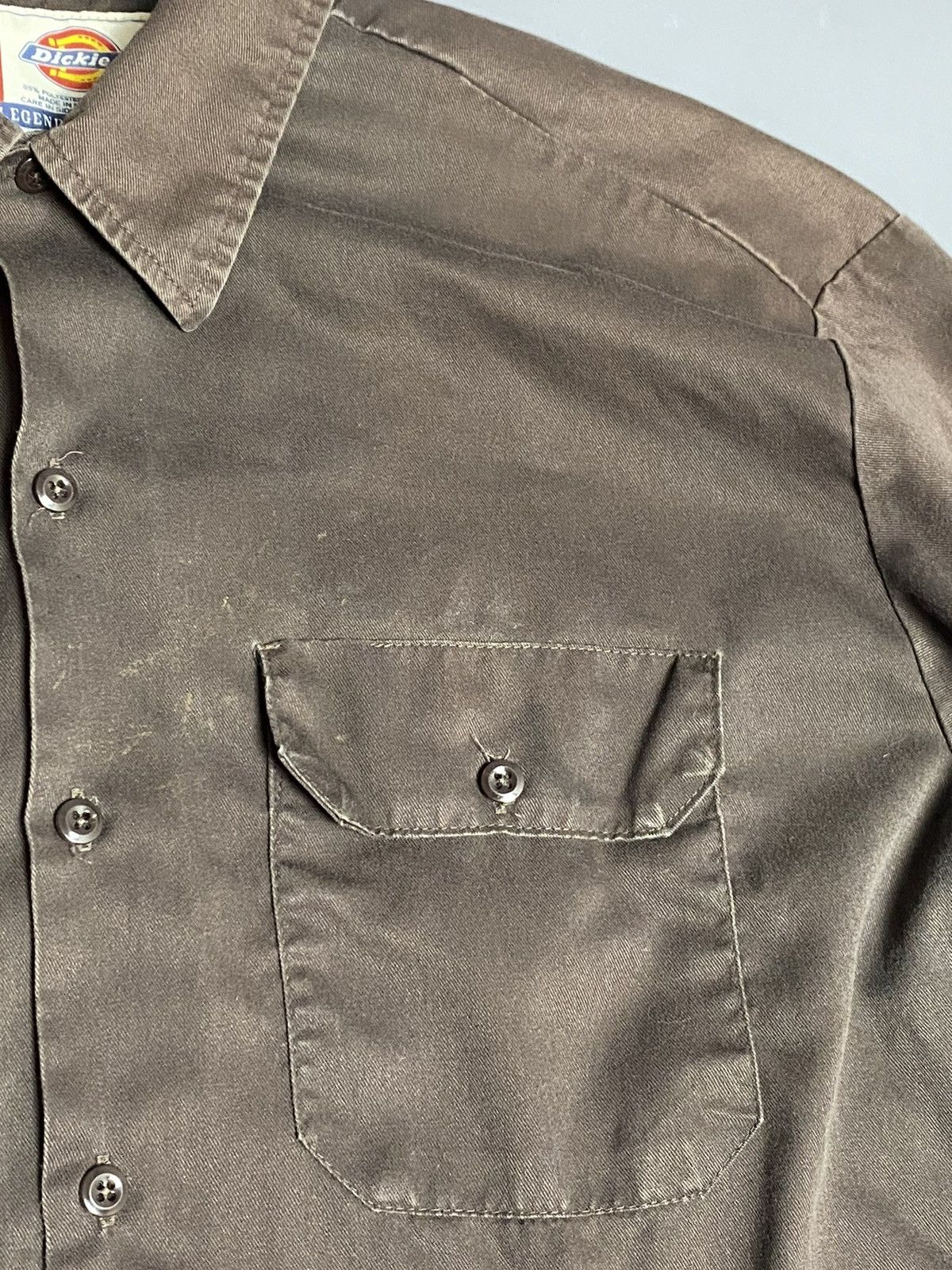 Dickies Vtg Dickies Work Faded Shirt Long Sleeve Brown/Khaki Size XL Size US XL / EU 56 / 4 - 5 Thumbnail