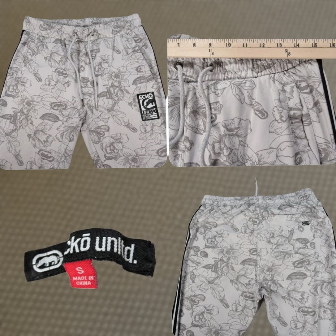 Ecko Unltd. VINTAGE ECKO UNLTD Pants Mens Small White Floral Pockets Elastic Drawstring Waist Jogger Size US 29 - 1 Thumbnail