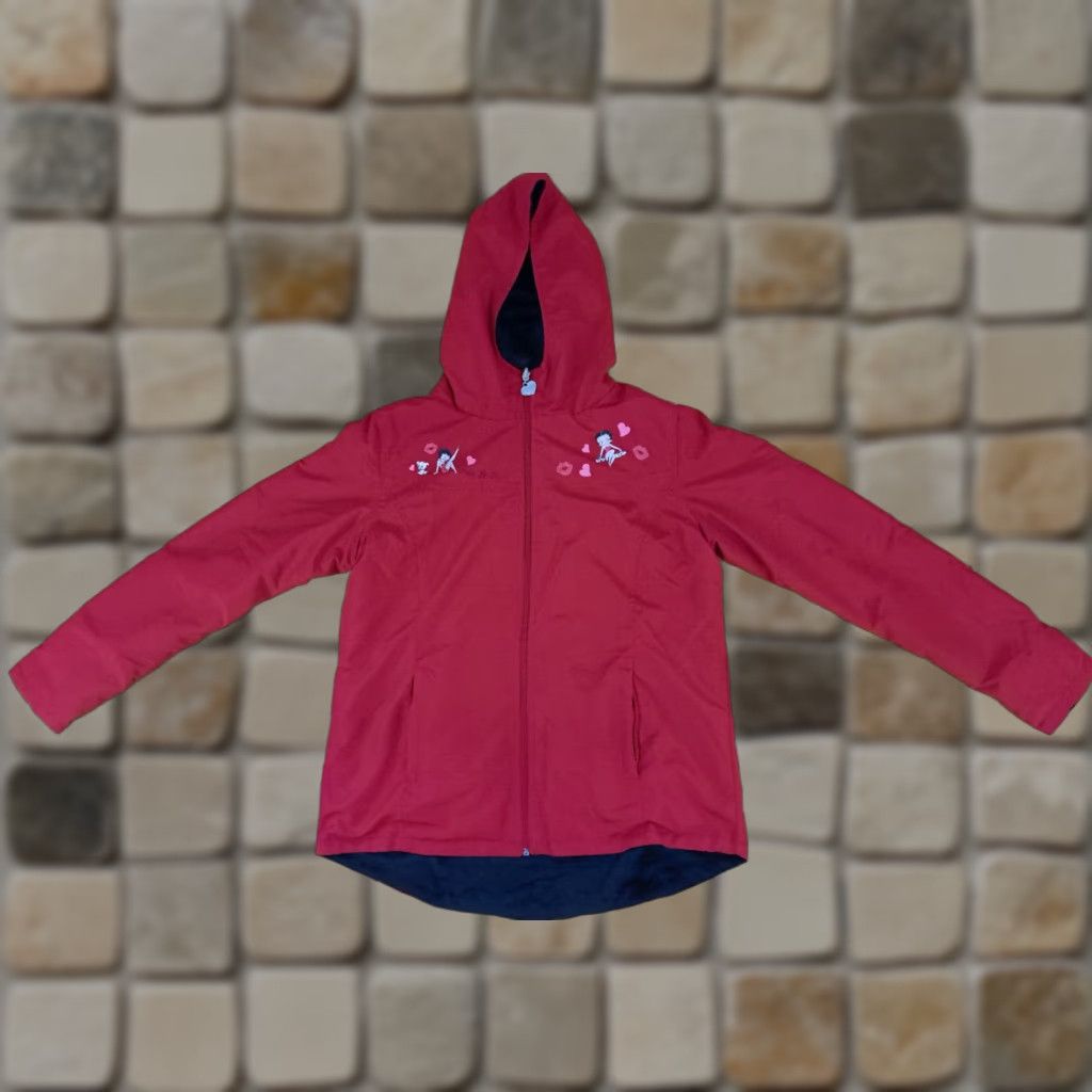 Vintage VINTAGE Betty Boop Ohh La-La Full Zip Reversable Lightweight Windbreaker Jacket M Womens Red&Black Size M / US 6-8 / IT 42-44 - 1 Thumbnail