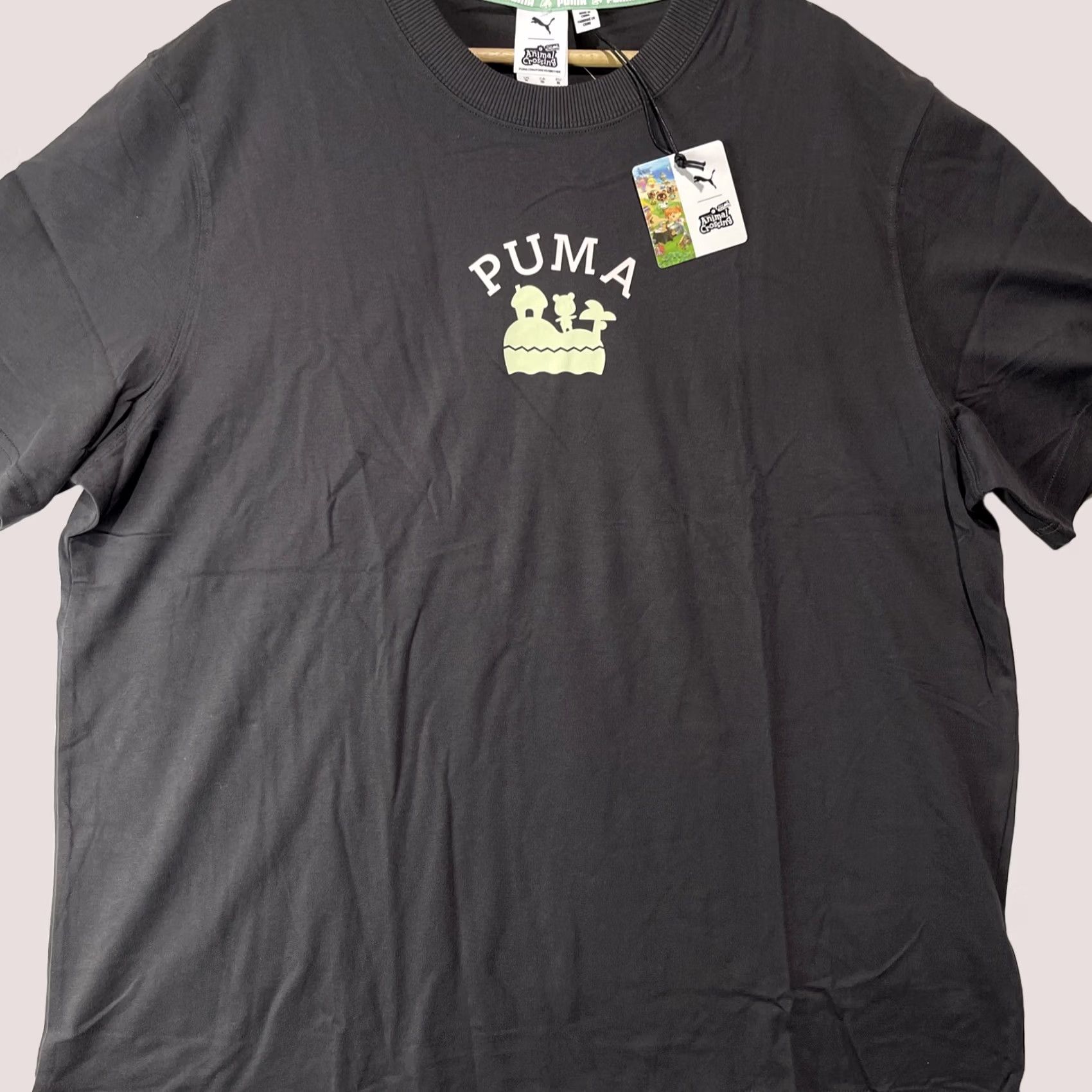 Puma PUMA Animal Crossing Shirt Mens XL Black Graphic Print Video Games Gaming Phantom Chrome Size US XL / EU 56 / 4 - 1 Thumbnail