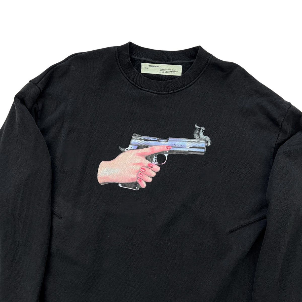 image of Off White Off-White Diana Gun Sweatshirt in Black, Men's (Size Medium)