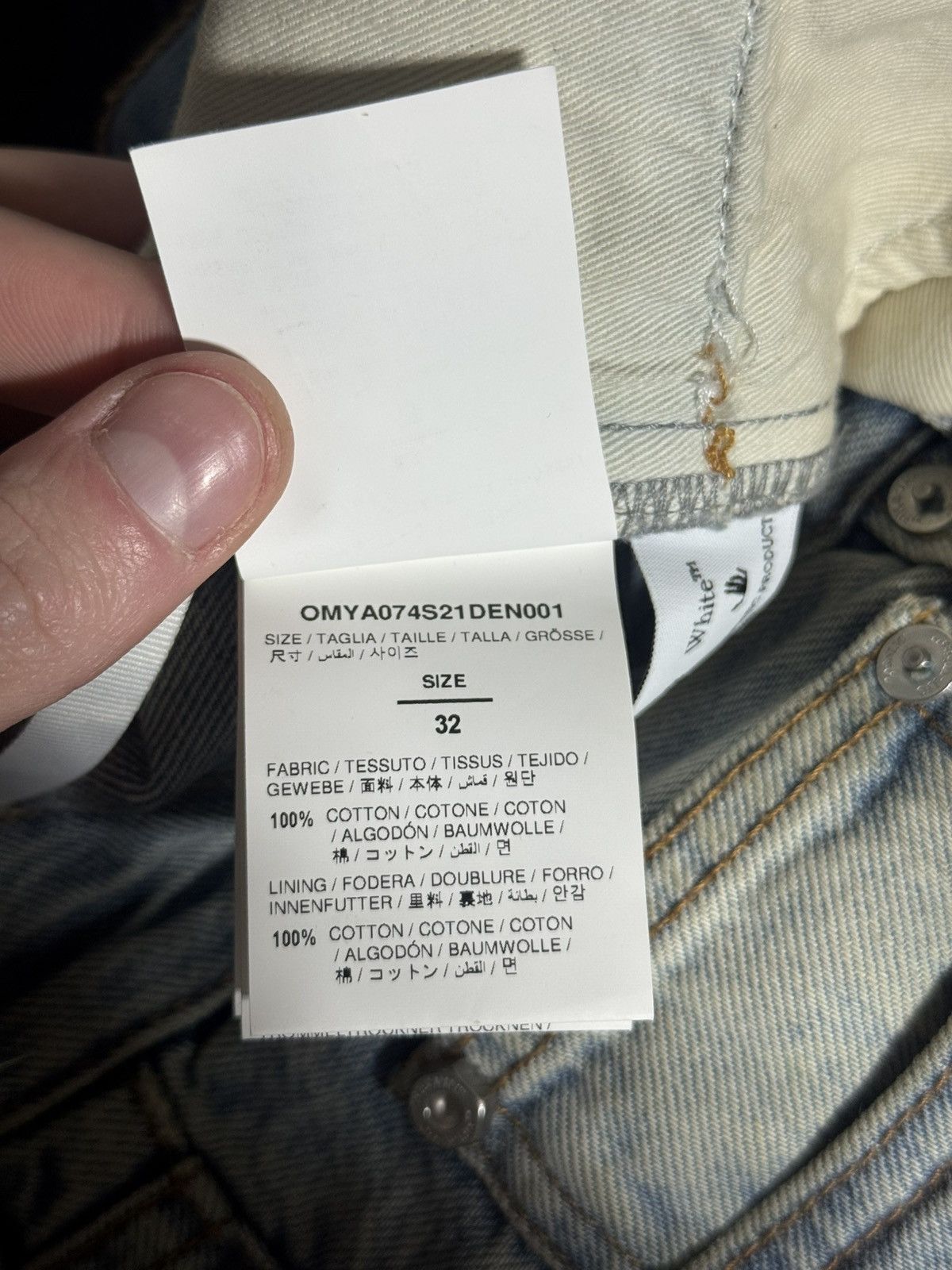 Off-White Off White Diagonal Print Washed Denim Jeans Size US 32 / EU 48 - 7 Thumbnail