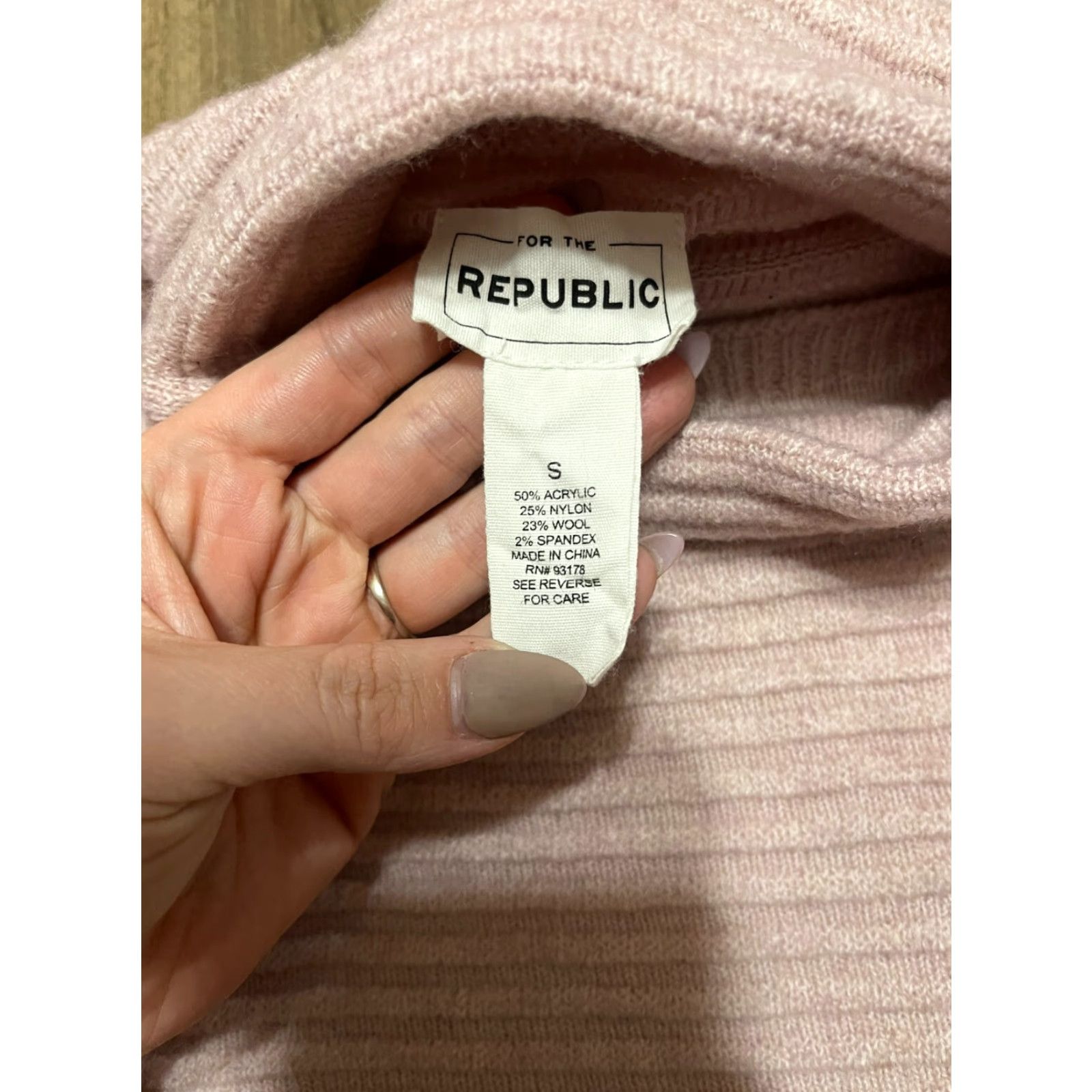 New Republic REPUBLIC Sweater Women's Small Pink Turtleneck Pullover Long Sleeve Ribbed Size S / US 4 / IT 40 - 7 Thumbnail