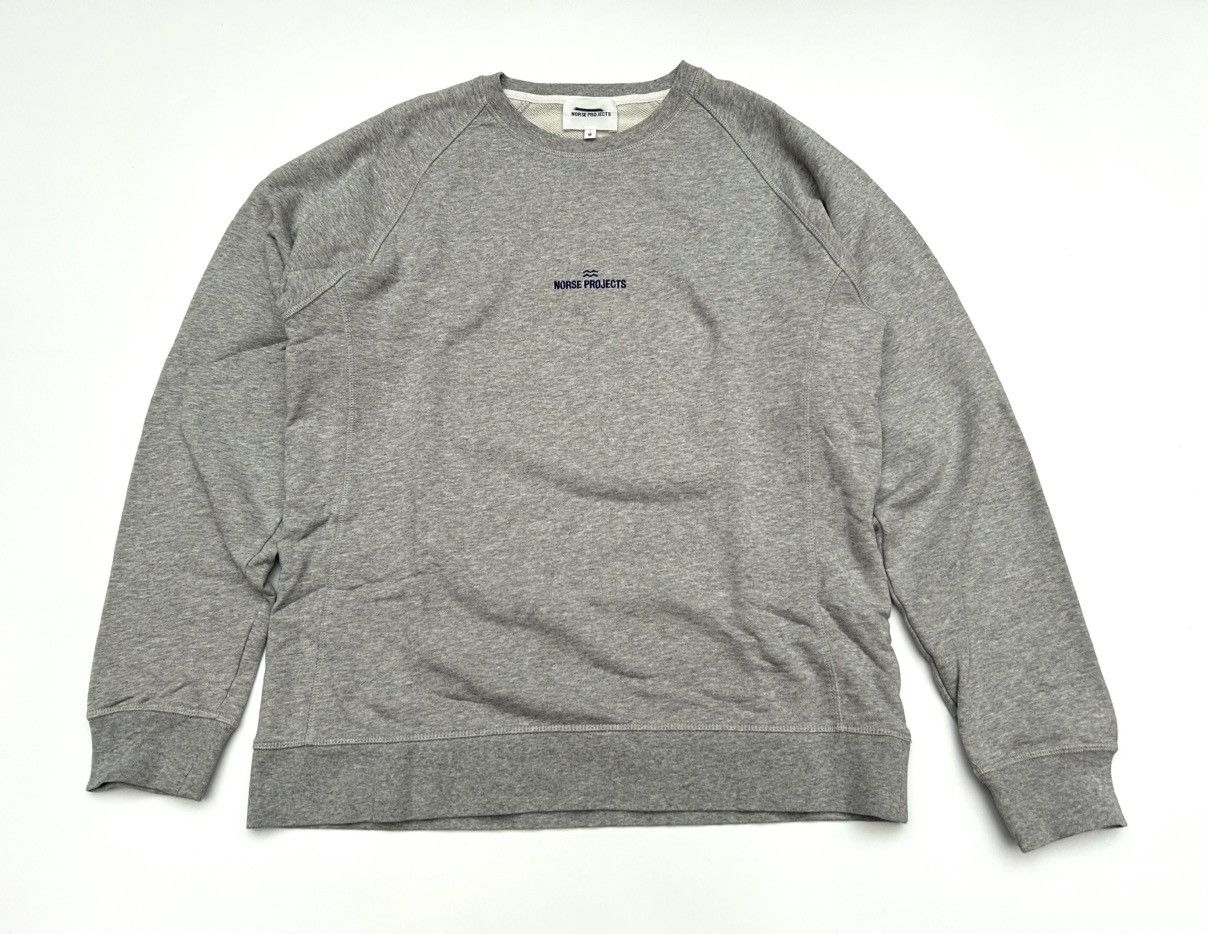 Norse Projects Norse Projects Ketel NP Wave Logo Gray Crewneck Sweatshirt Size US M / EU 48-50 / 2 - 1 Thumbnail