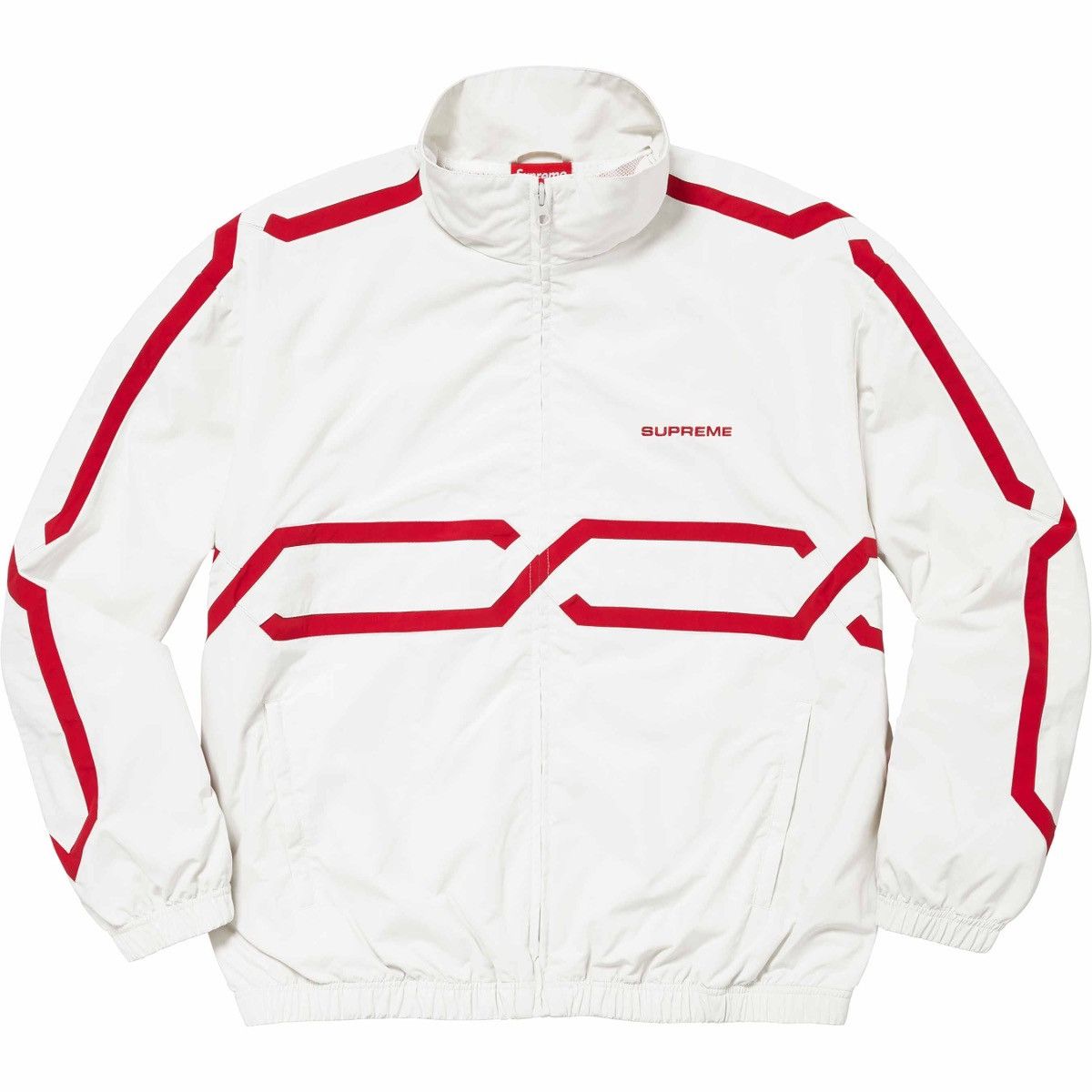 image of Supreme Inset Link Track Jacket in Light Grey, Men's (Size 2XL)