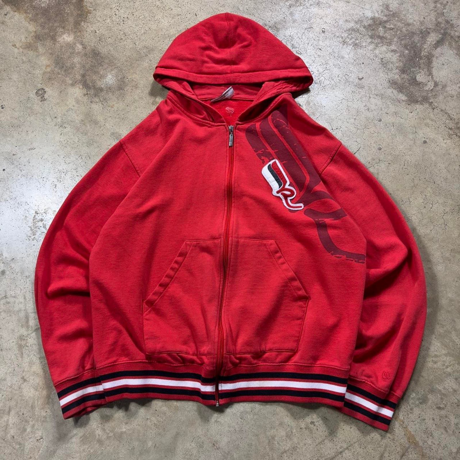 Y 2 K Red Zip Up Hoodie | Grailed