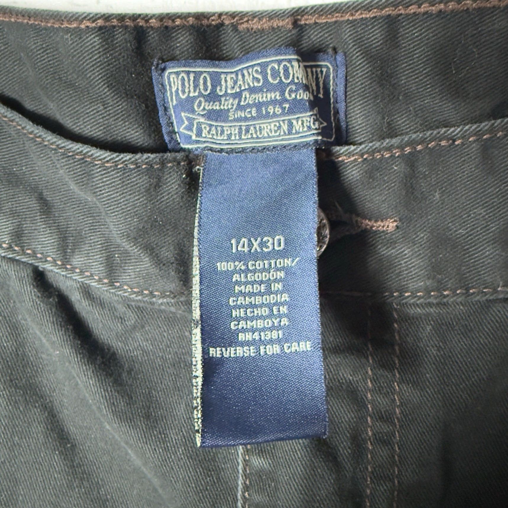 Vintage Polo Jeans Co Black 100% Cotton Casual Pants Womens 14 Black Jeans Cotton 14 Polo Jeans Co Style Straight Size 14 Regular Size 36" / US 14 / IT 50 - 4 Thumbnail