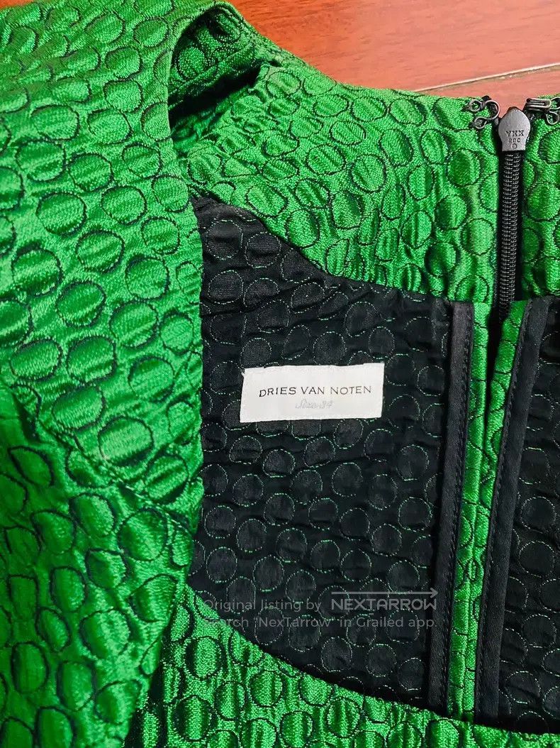 Dries Van Noten Dries Van Noten SIZE:34 Emerald Green Embossed Polka Dot St Size S / US 4 / IT 40 - 4 Thumbnail
