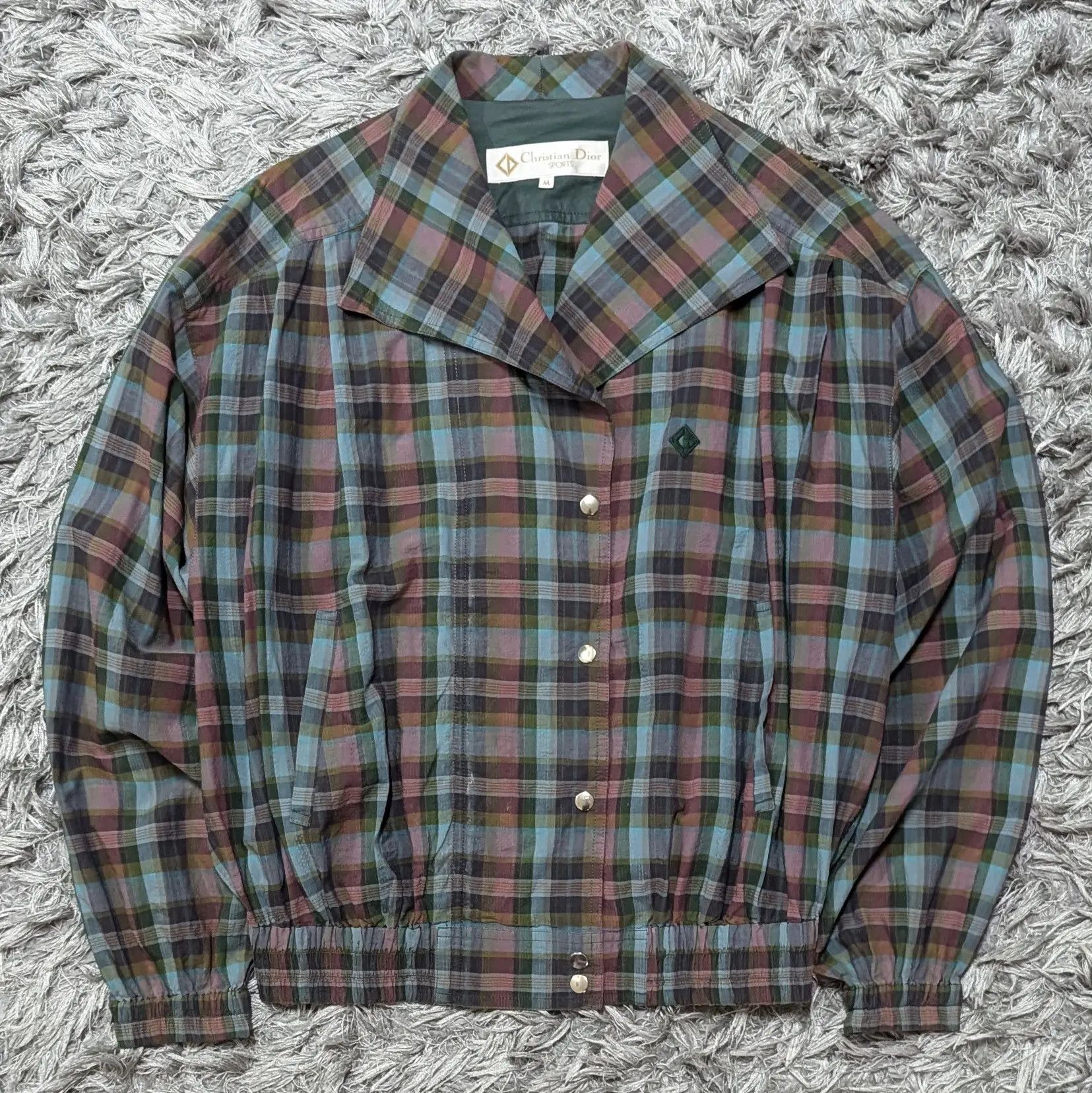 Vintage Christian Dior Sports Bomber Jacket Checkered Coat
