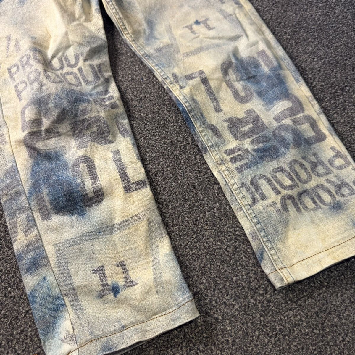 Le Grande Bleu (L.G.B.) 🇯🇵 Archive LGB x Beams Over Print Drop Punk Distressed Pants Size US 30 / EU 46 - 7 Thumbnail