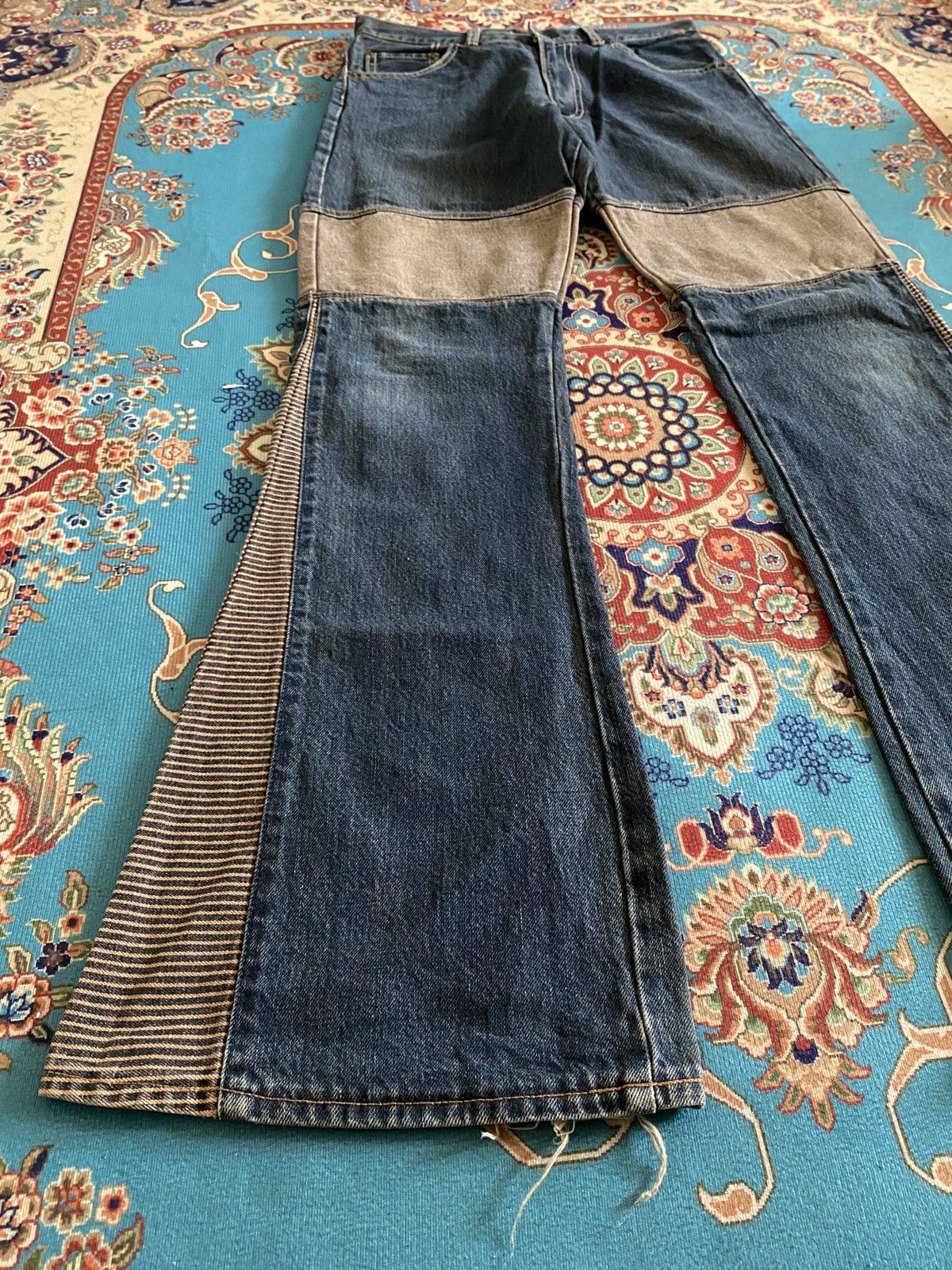 If Six Was Nine Japanese Brand Super Flare Hagi Design Jeans Size US 28 / EU 44 - 4 Thumbnail