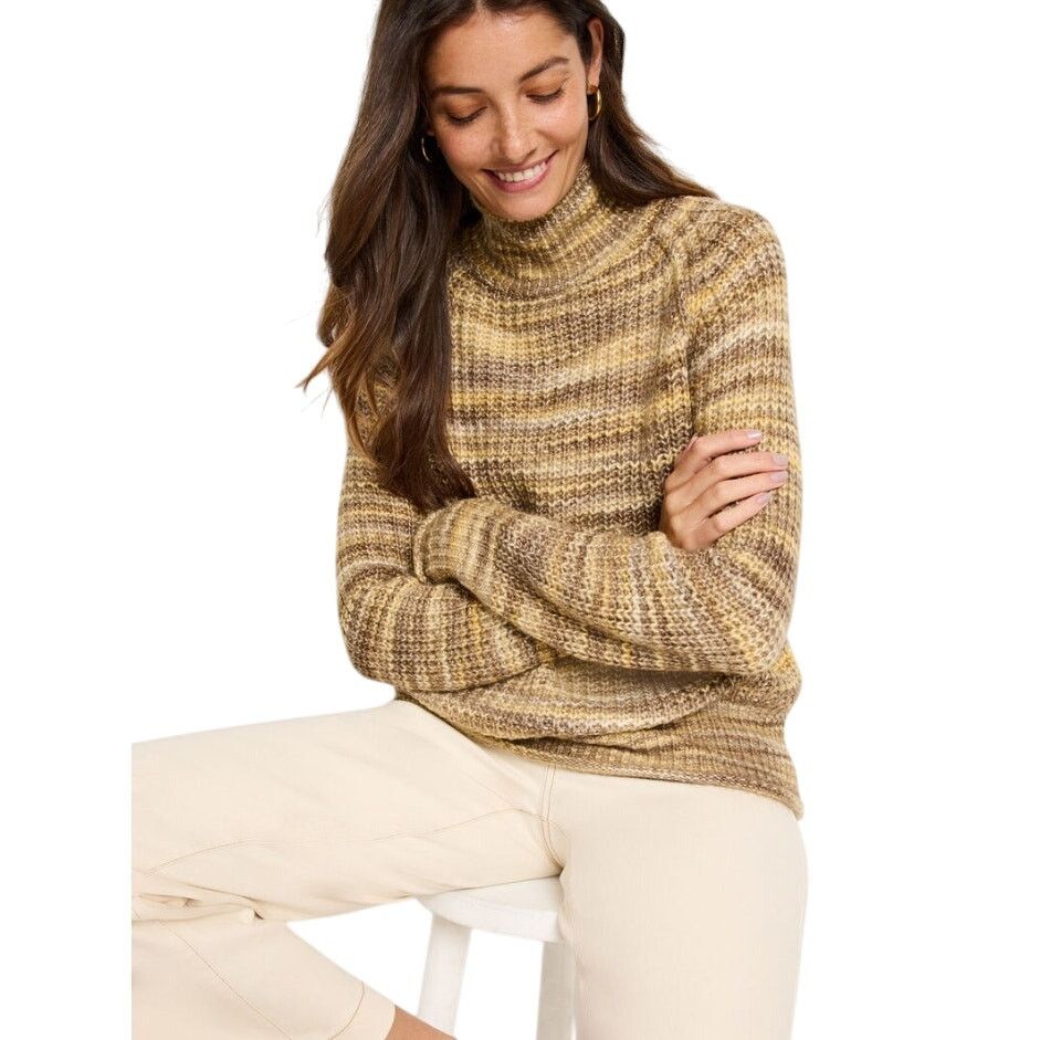 NIC+ZOE NIC+ZOE Women Neutral Mix Knit Cozy Casual Sweater Size L Size L / US 10 / IT 46 - 2 Thumbnail