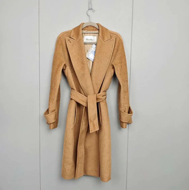 Max Mara MaxMara Camel Silk Women's Coat 0089 Size XS / US 0-2 / IT 36-38 - 1 Thumbnail