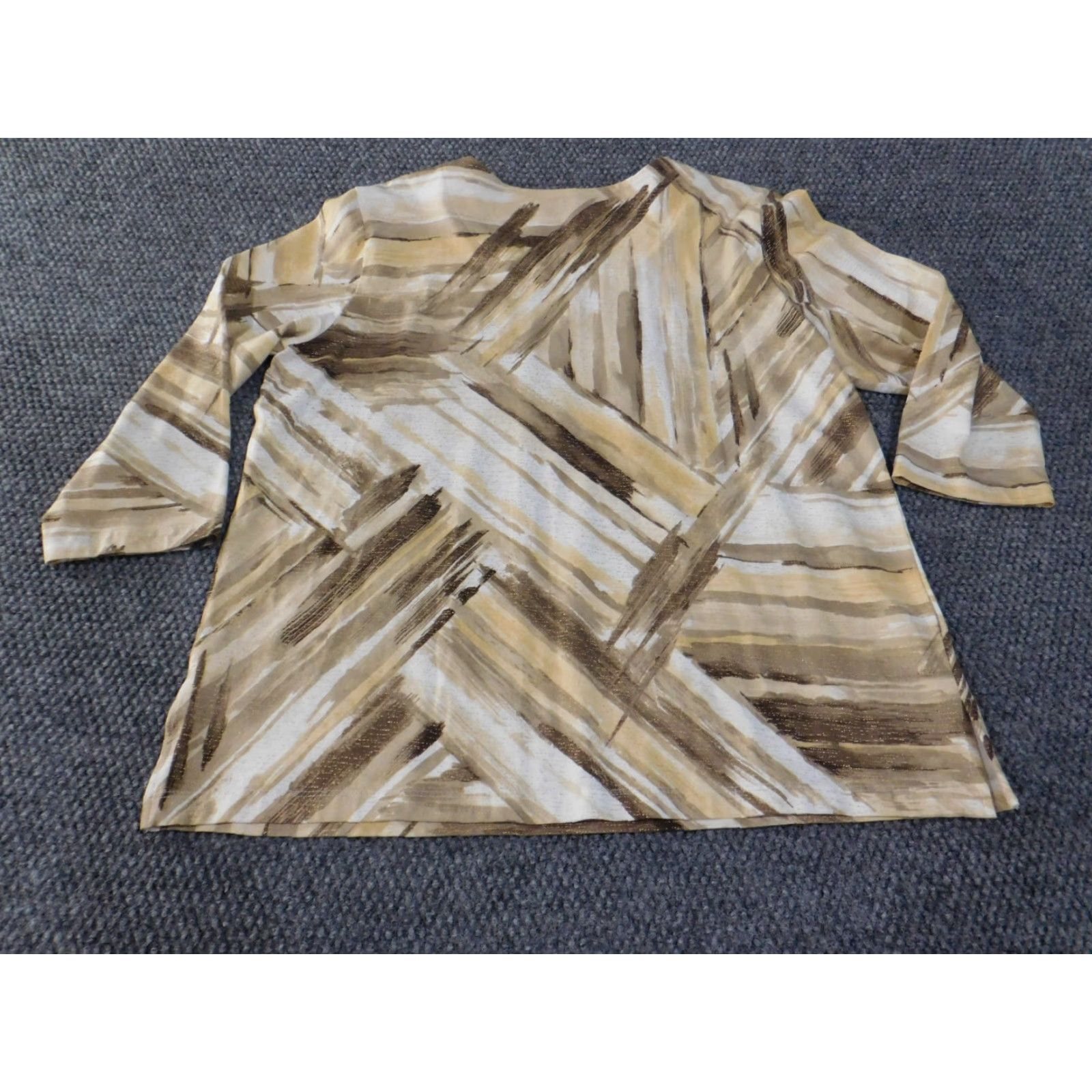 Vintage Alfred Dunner Blouse Geometric Beaded Stretch Knit Long Sleeve Round Neck M Brown Women Regular Vintage: No Size M / US 6-8 / IT 42-44 - 7 Thumbnail