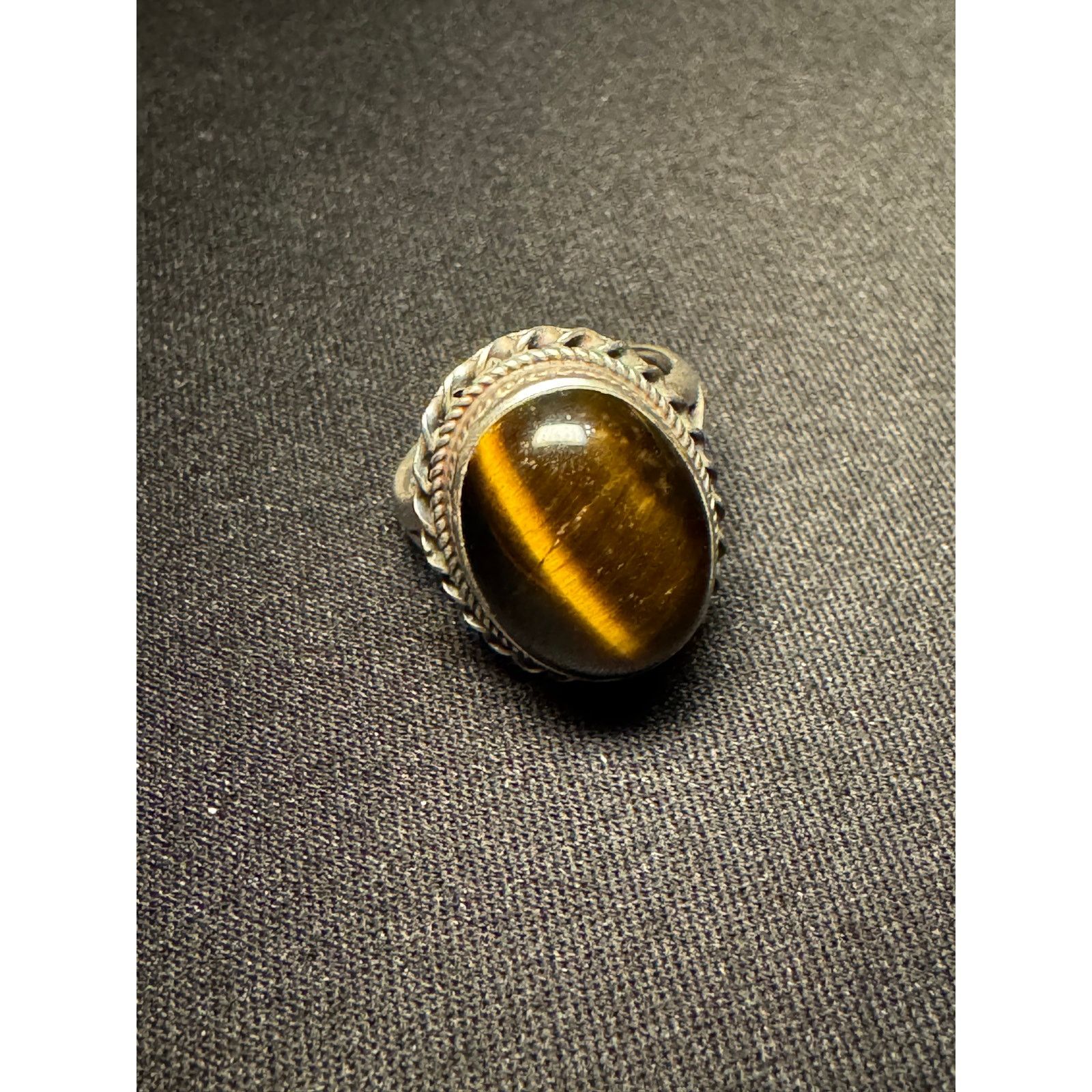 Other 925 Sterling Silver Vintage Tigers Eye Ring Size 6.5 Size ONE SIZE - 5 Thumbnail