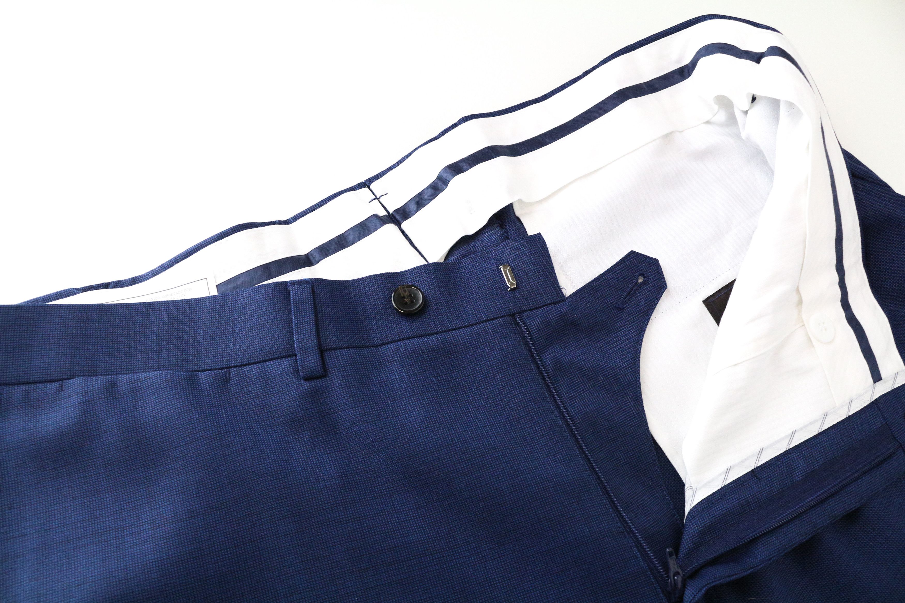 Suitsupply UK40R Blue Wool Pleated Lined Trousers 61274 Size 40R - 3 Thumbnail