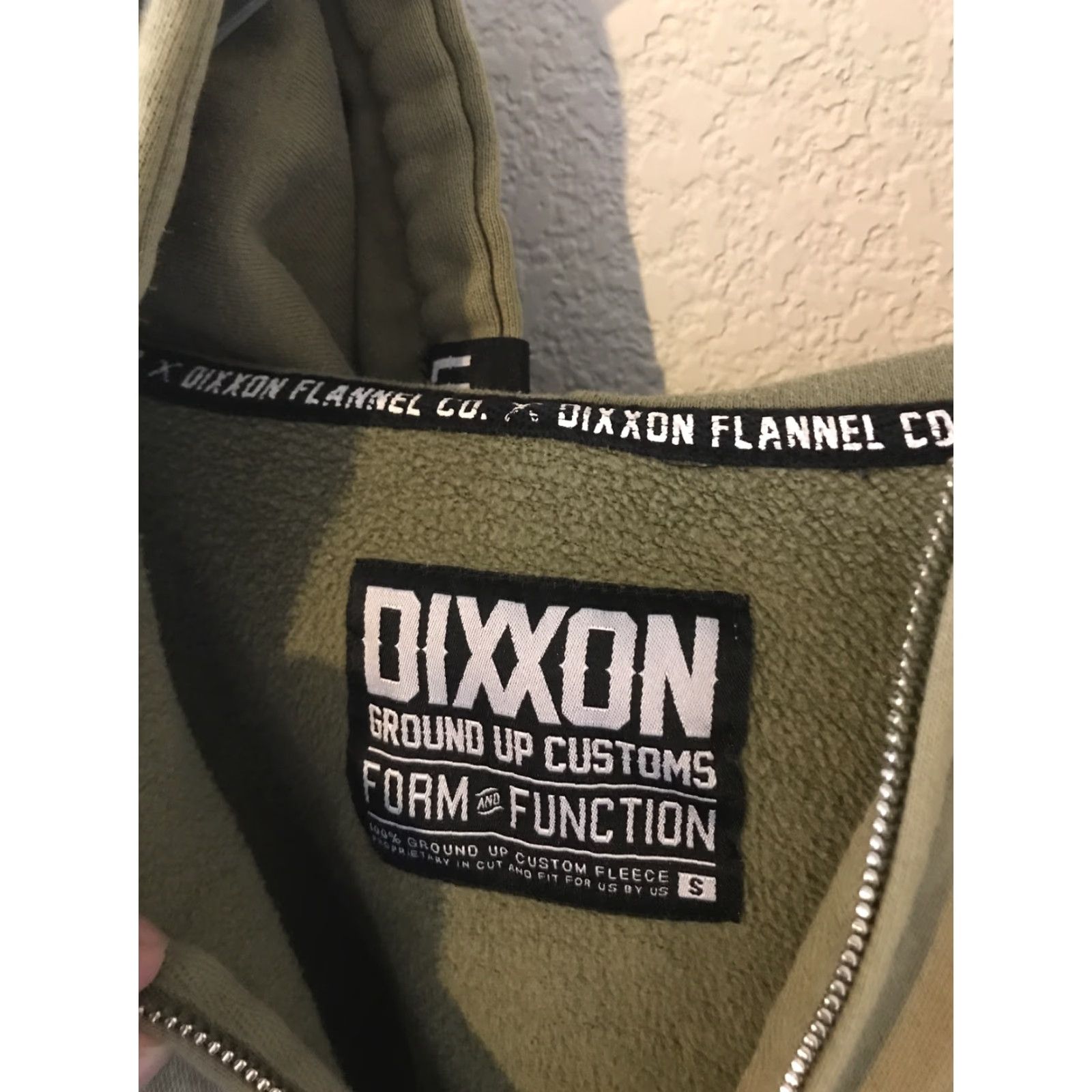 Vintage Dixxon FULL ZIP Hoodie Mens S Green Flannel Graphic Print Hooded Pockets Zip Cotton Polyester Size US S / EU 44-46 / 1 - 3 Thumbnail