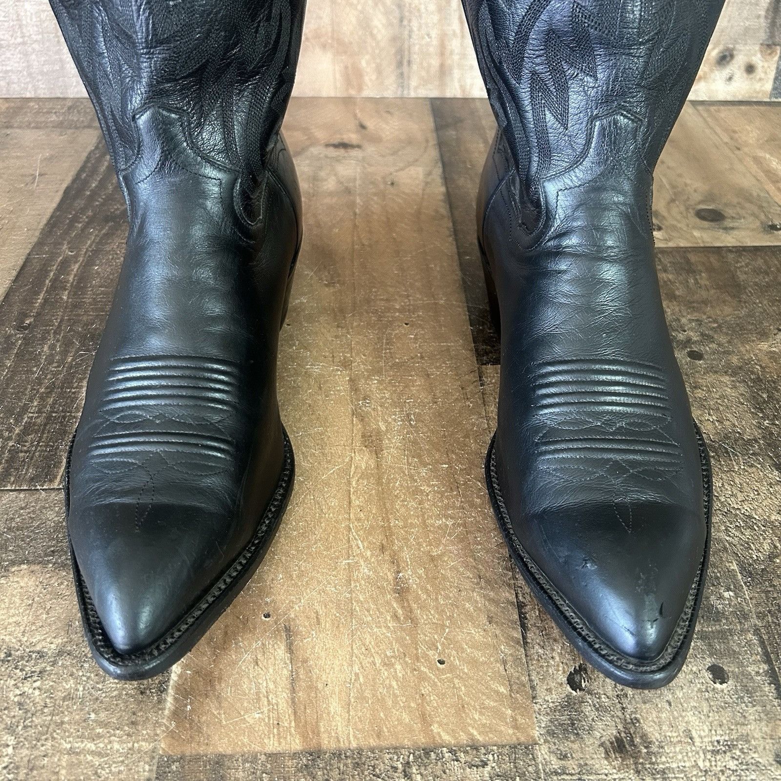 Panhandle Slim Panhandle Slim Vintage Classic Black Cowboy Boots Mens 10 EE Size US 10 / EU 43 - 9 Thumbnail