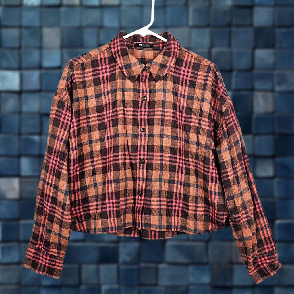 Madewell Madewell Button-Up Cropped Plaid Shirt Multicolor Long Sleeve Size M Womens Size M / US 6-8 / IT 42-44 - 1 Thumbnail