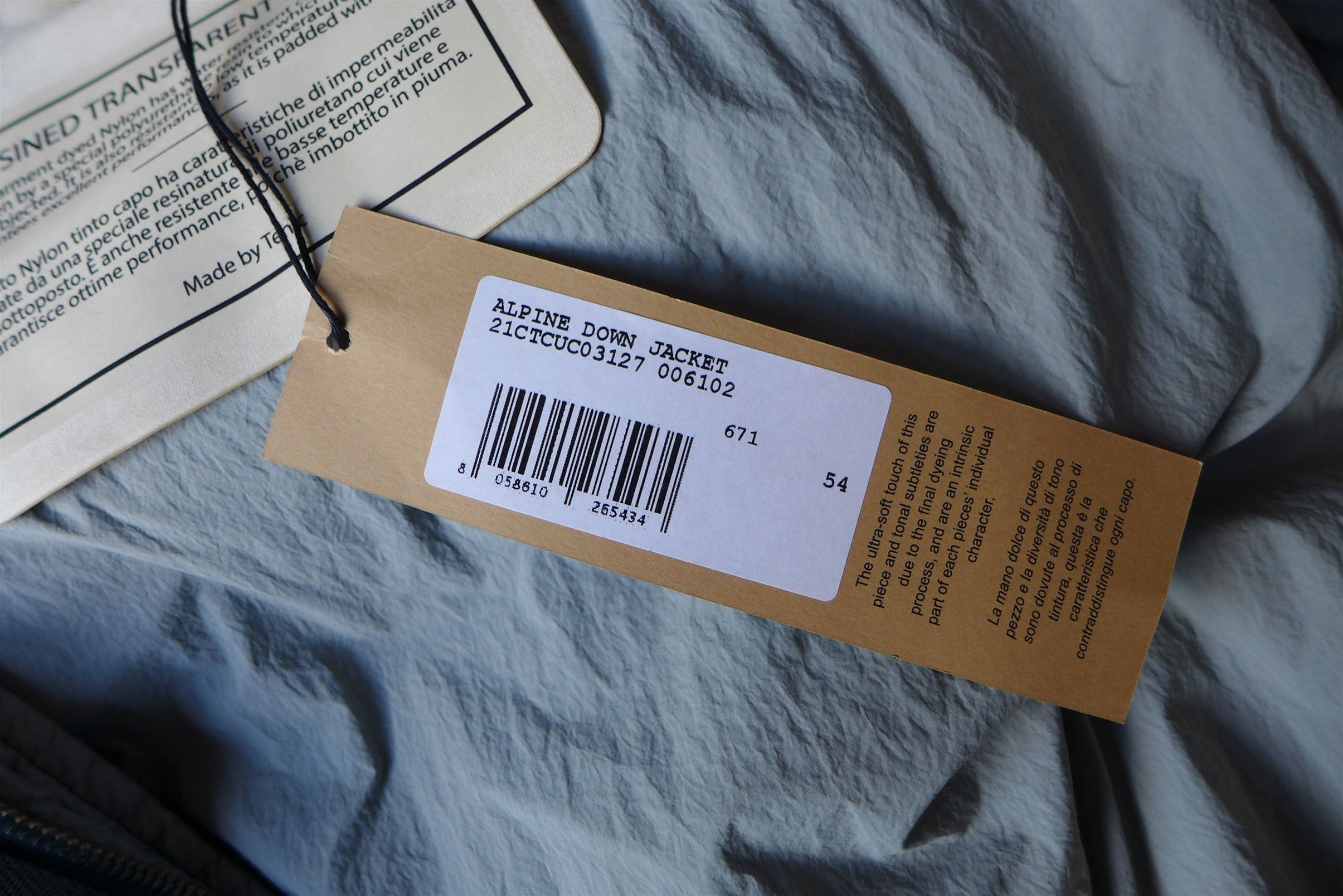 Ten C Ten C Alpine Down Jacket - Grey Size US L / EU 52-54 / 3 - 14 Thumbnail